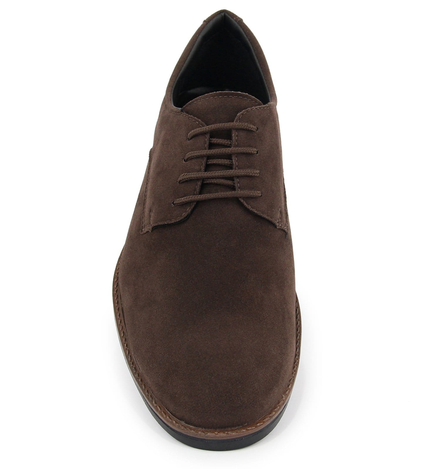 Vista 2 Sapato Casual Social com Cadarço Confortável Camurça Yes Basic café