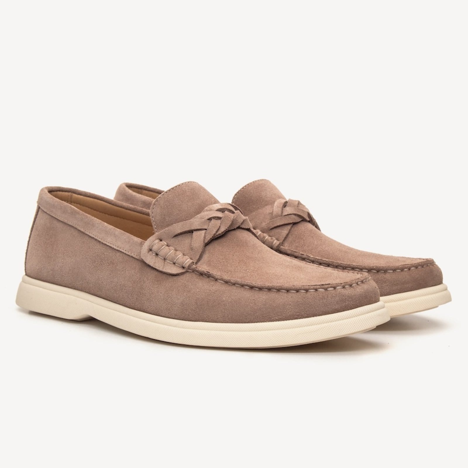 Loafer Masculino em Couro Sardine Taupe