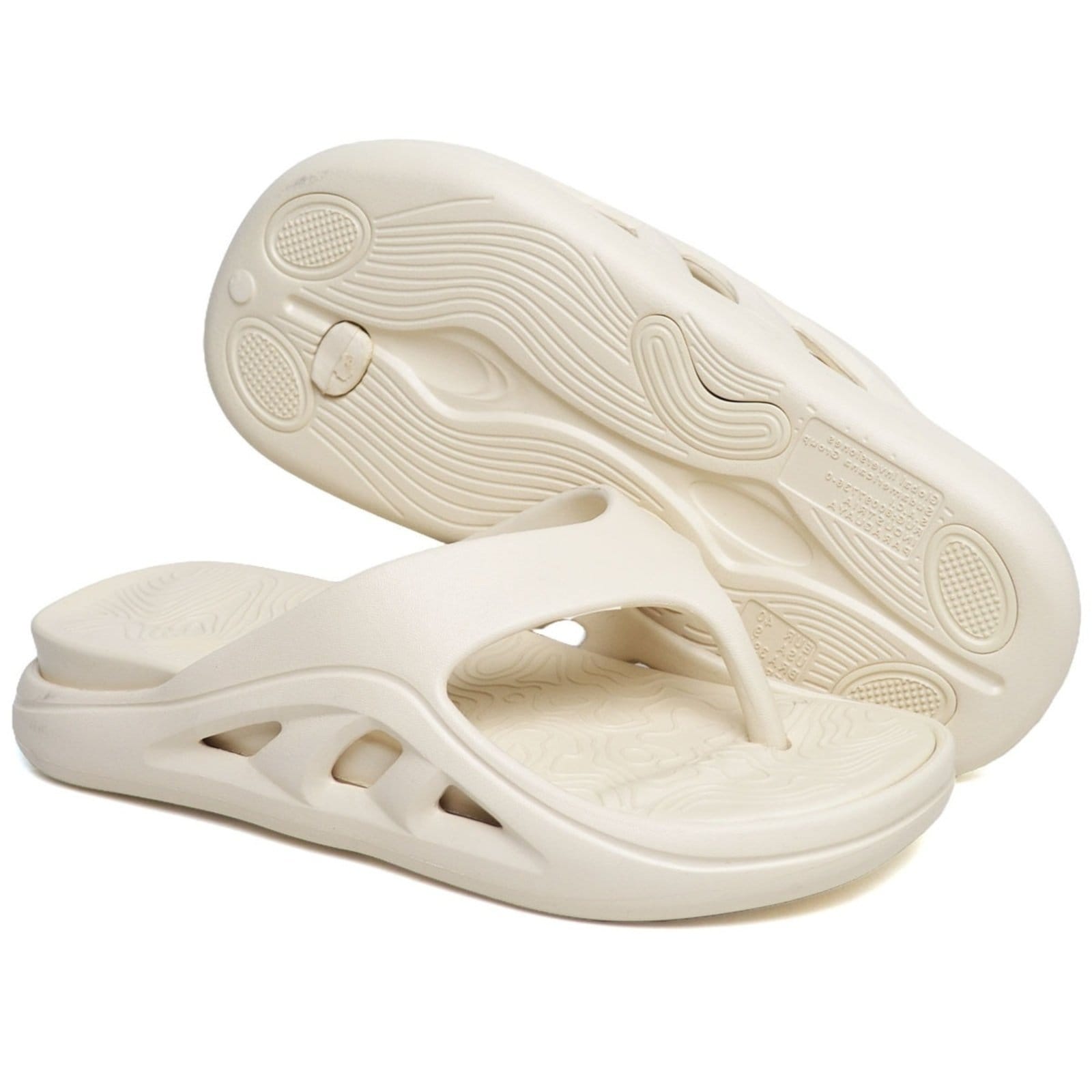 Vista 2 Chinelo Relaxado Dedo Nuvem Masculino Areia em EVA Expandido com Design Anatômico e Estrutura Ventilada Relaxado bege