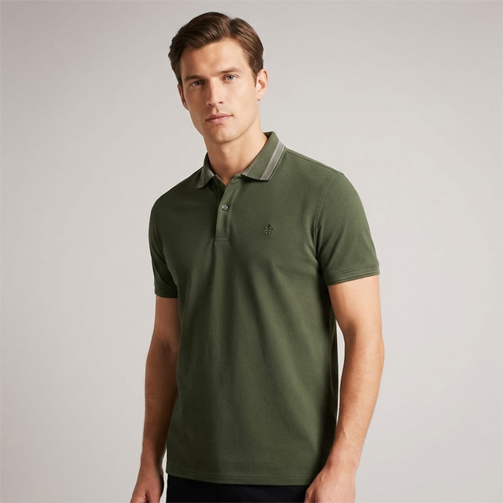 Camisa Polo Dudalina Gola Jacquard Rlv Ou26 Masculino