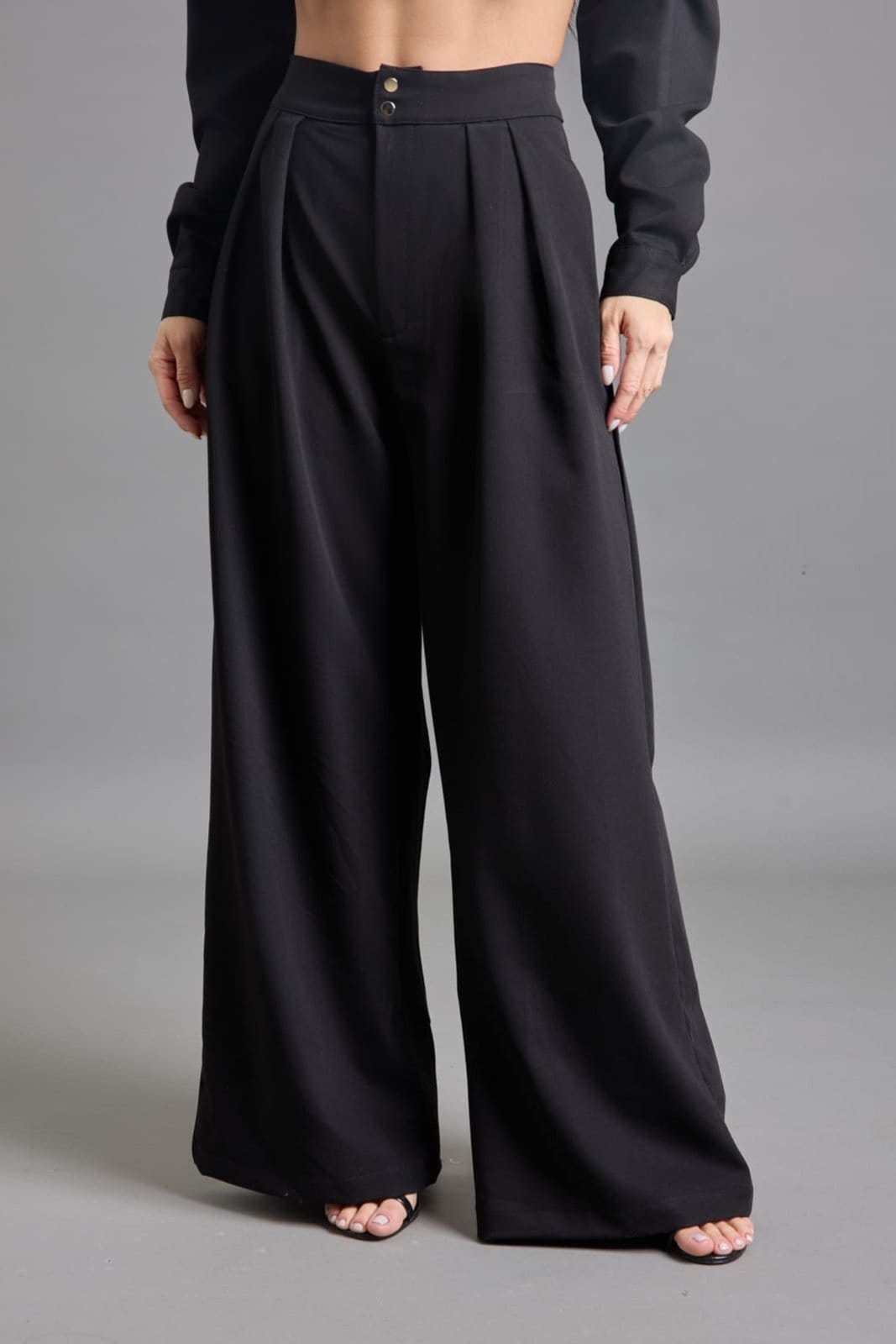 Calça Em Poliéster Feminino Com Botões de Pressão Dialogo