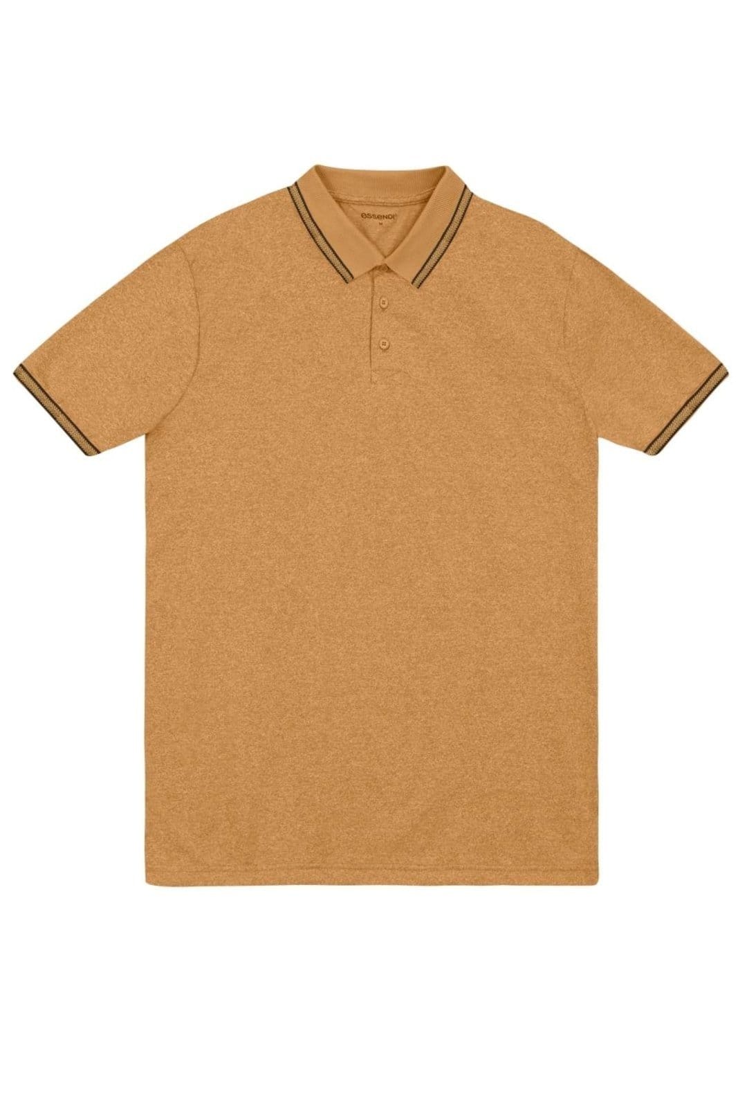 Vista 2 Camisa polo masculina em malha moline Essendi Essendi marrom