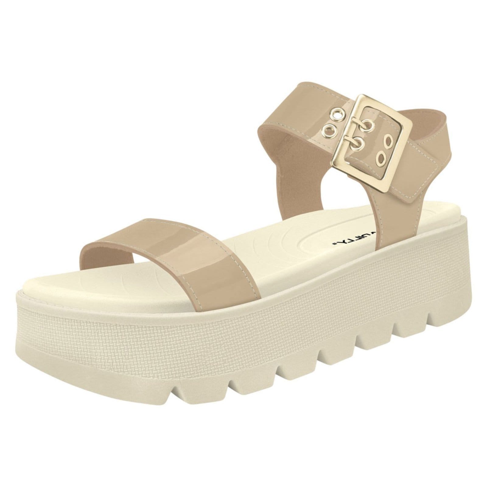 Vista 2 Sandália Papete Feminina Cati Marfim Off White Piccadilly 58 Piccadilly branco white