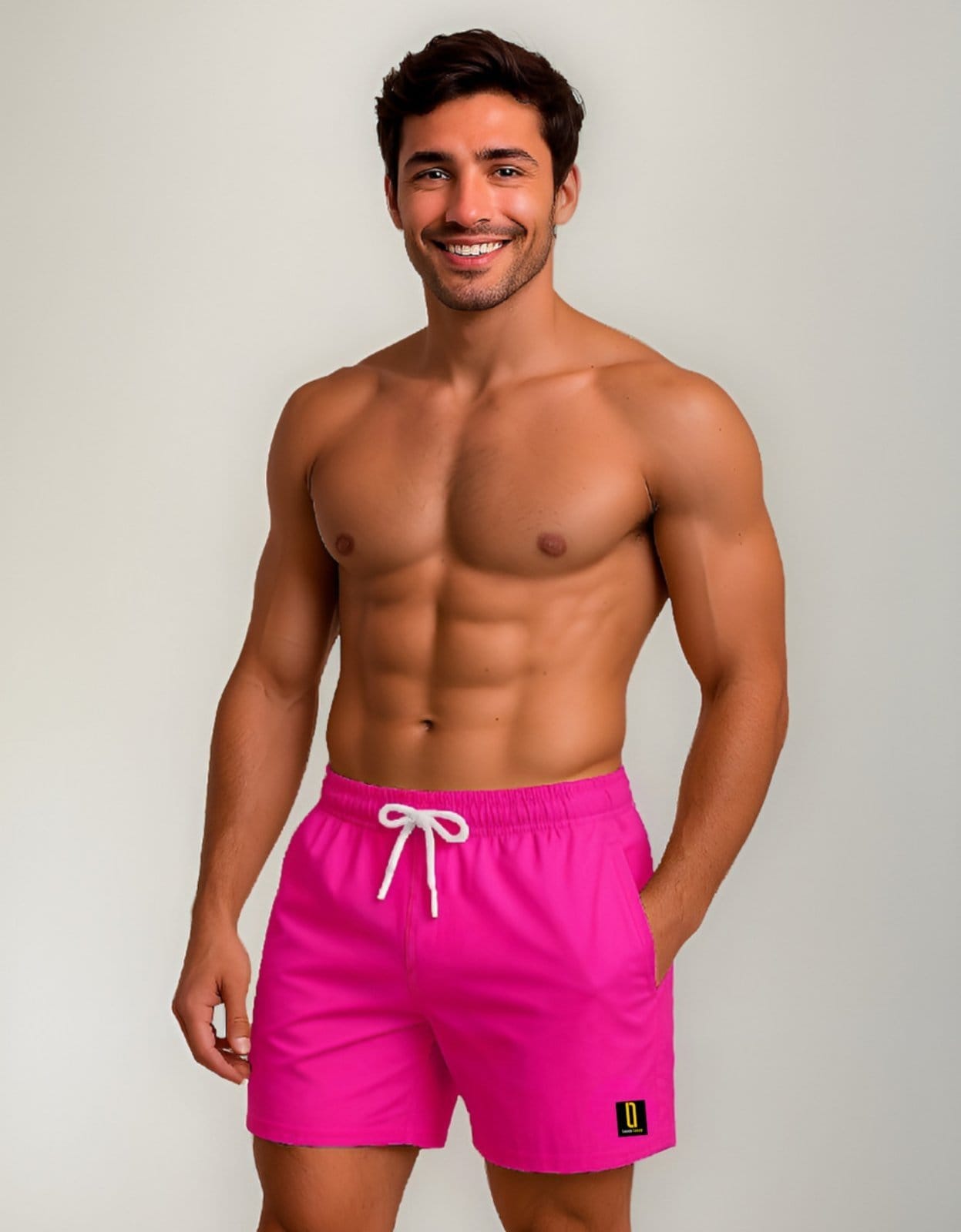 Vista 2 Short Masculino Neon Bermuda Praia Mauricinho Jr Rf. 001 Rosa Lucas Lunny rosa neon