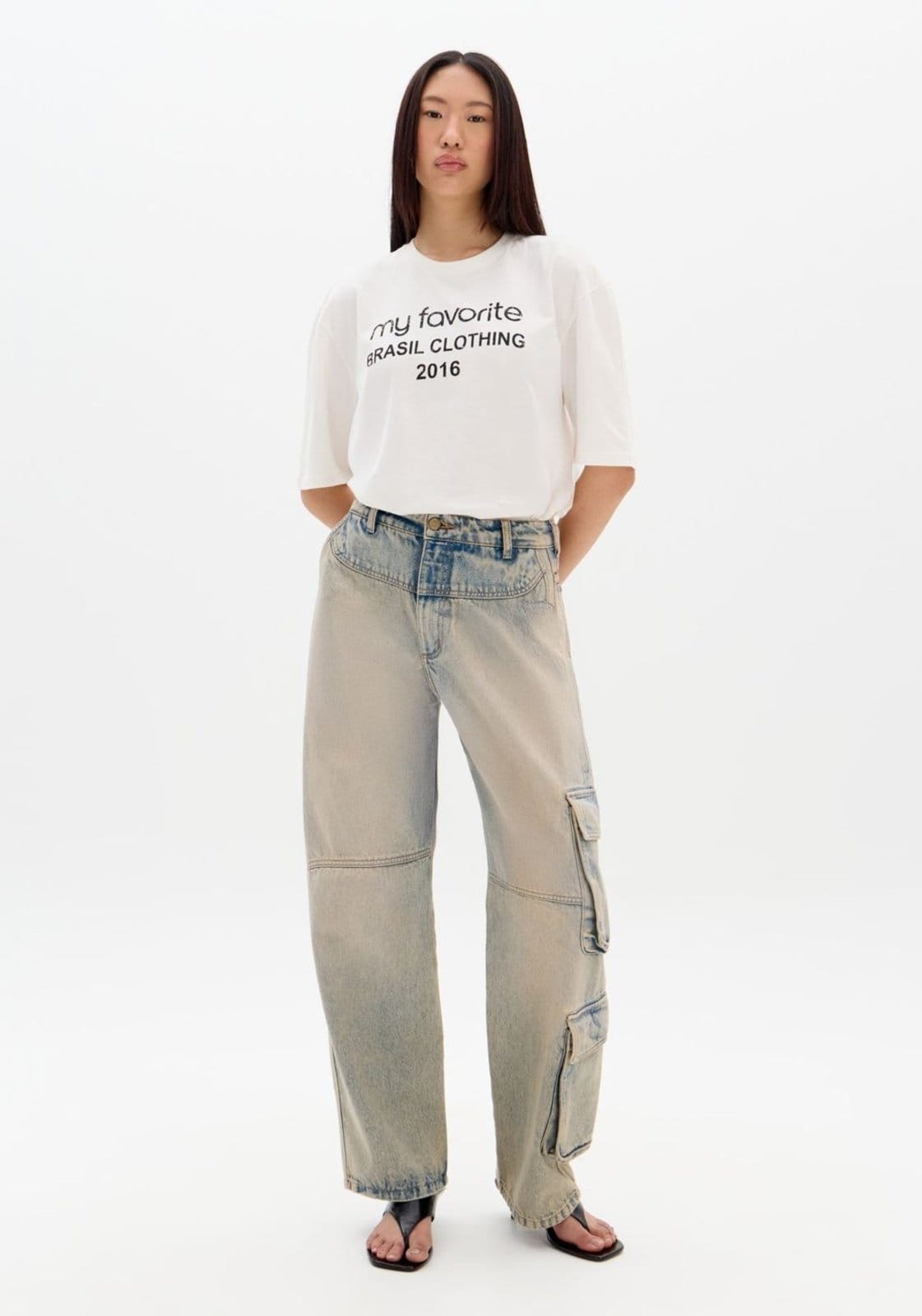 Calça Jeans Super Baggy Cintura Média