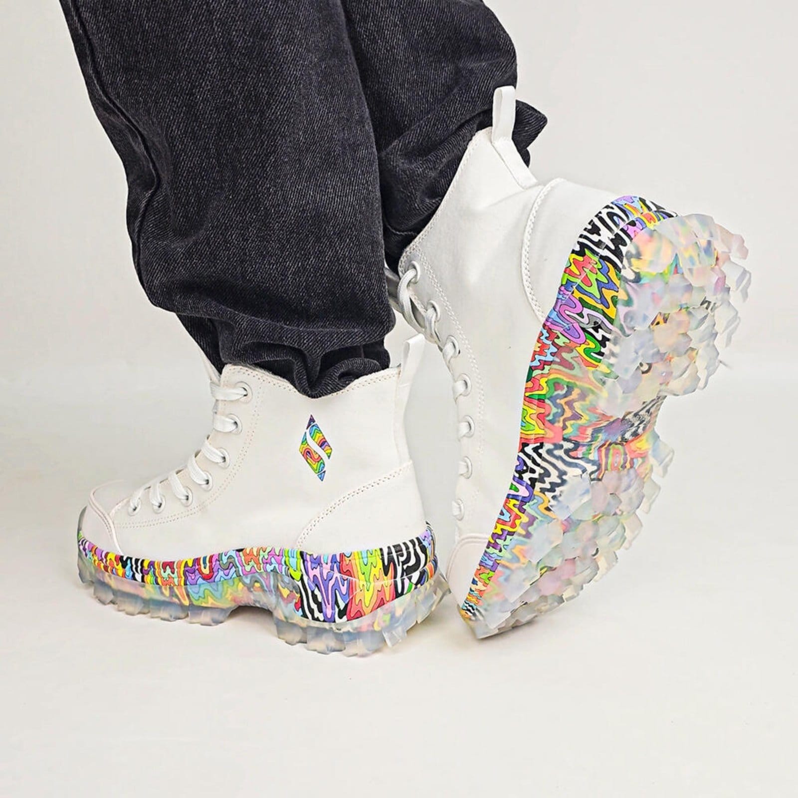 Vista 2 Tênis Feminino Jen Stark: Hi Ryze See-Thru Drip Skechers 177963 5677963 Skechers branco