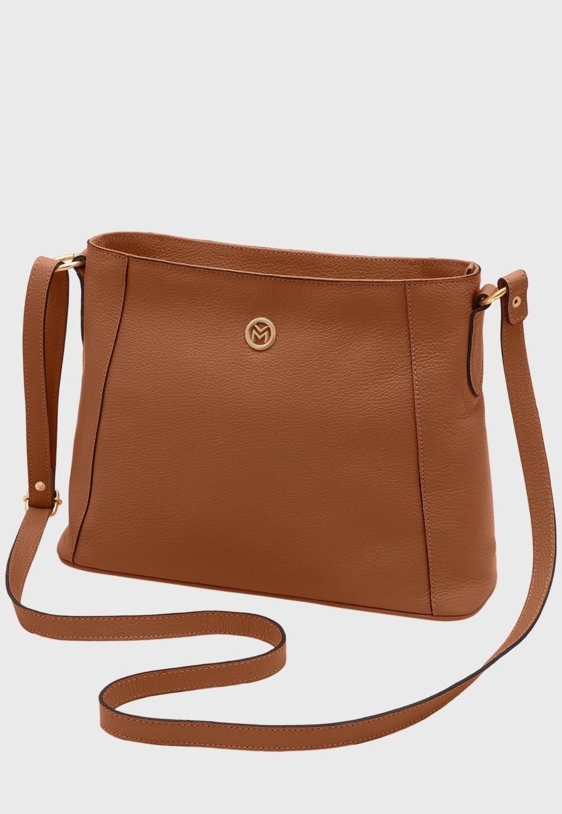 Bolsa Transversal Couro Mariart Jasmim Camel