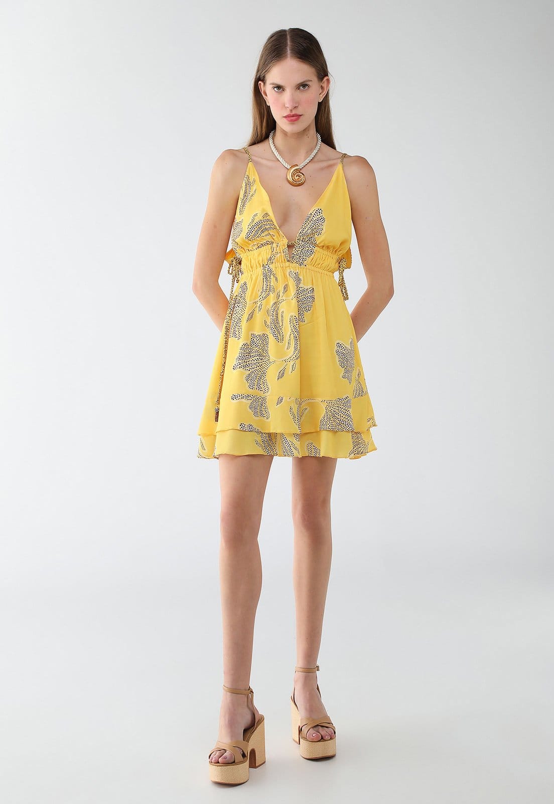 Vista 2 Vestido Feminino Dress To Estampa Laguna Mix Dress to amarelo