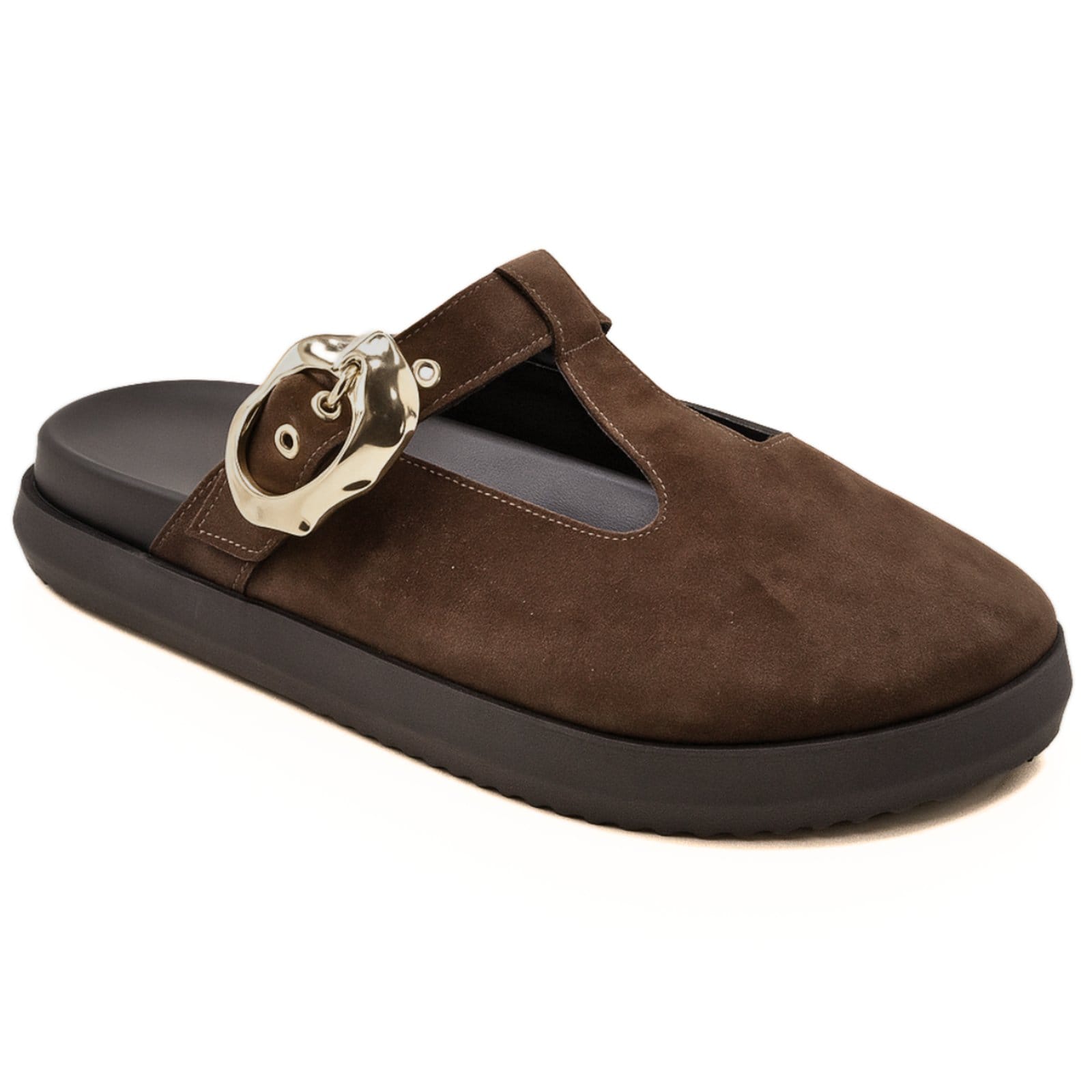 Mule Clog Sabot Feminino Camurça Casual Sofisticado 008