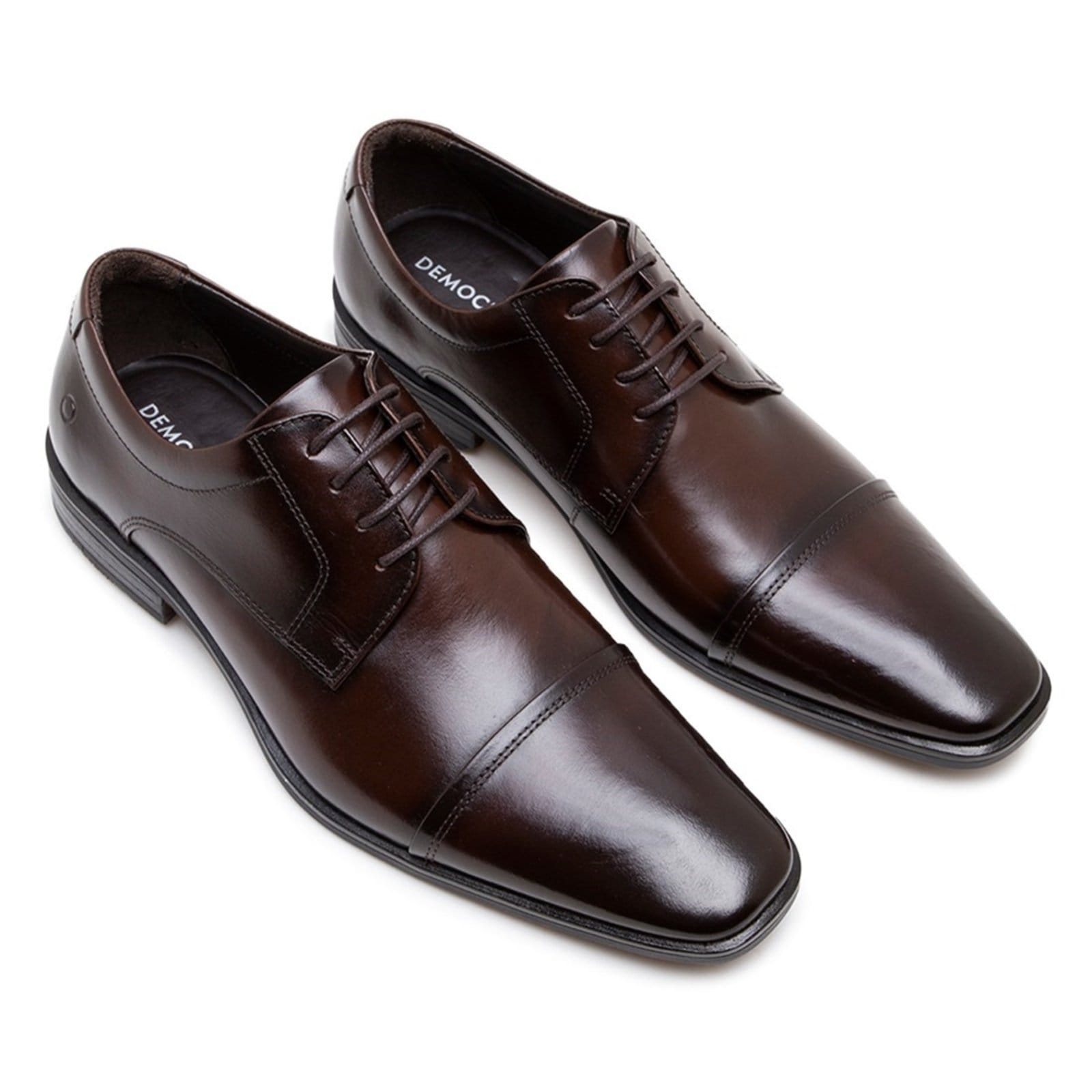 Vista 2 Sapato Social De Couro Democrata Metropolitan Vega 055201 DEMOCRATA marrom