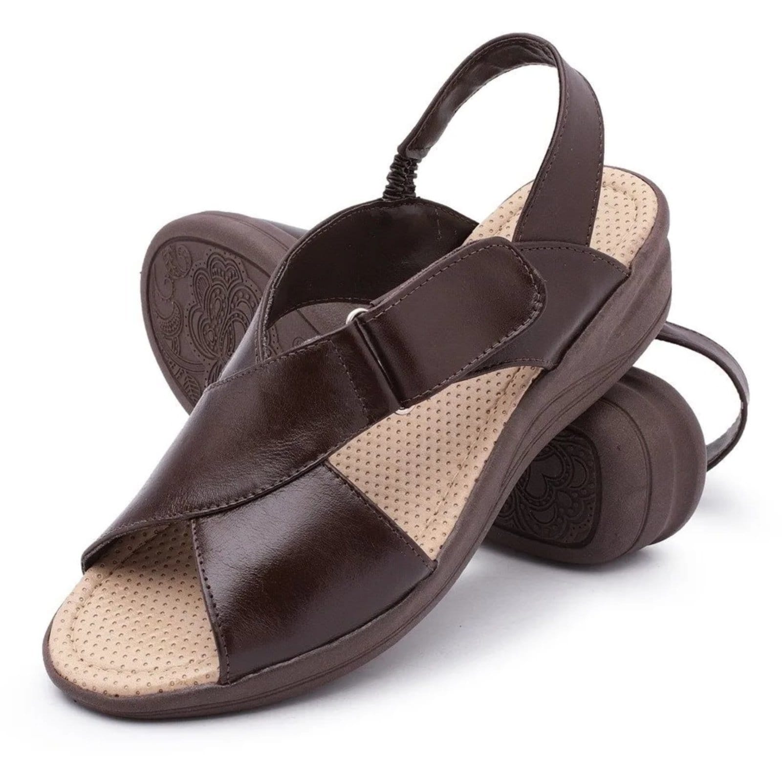 Sandália Anabela Conforto Feminina em Couro 265