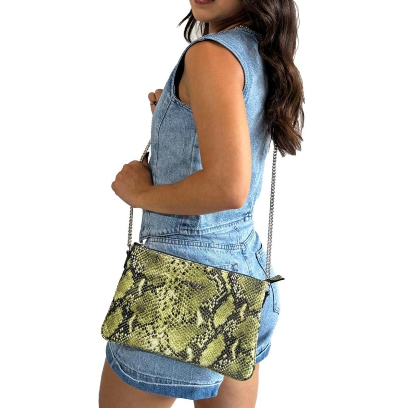 Bolsa Clutch Transversal em Couro Griffazzi Oliva