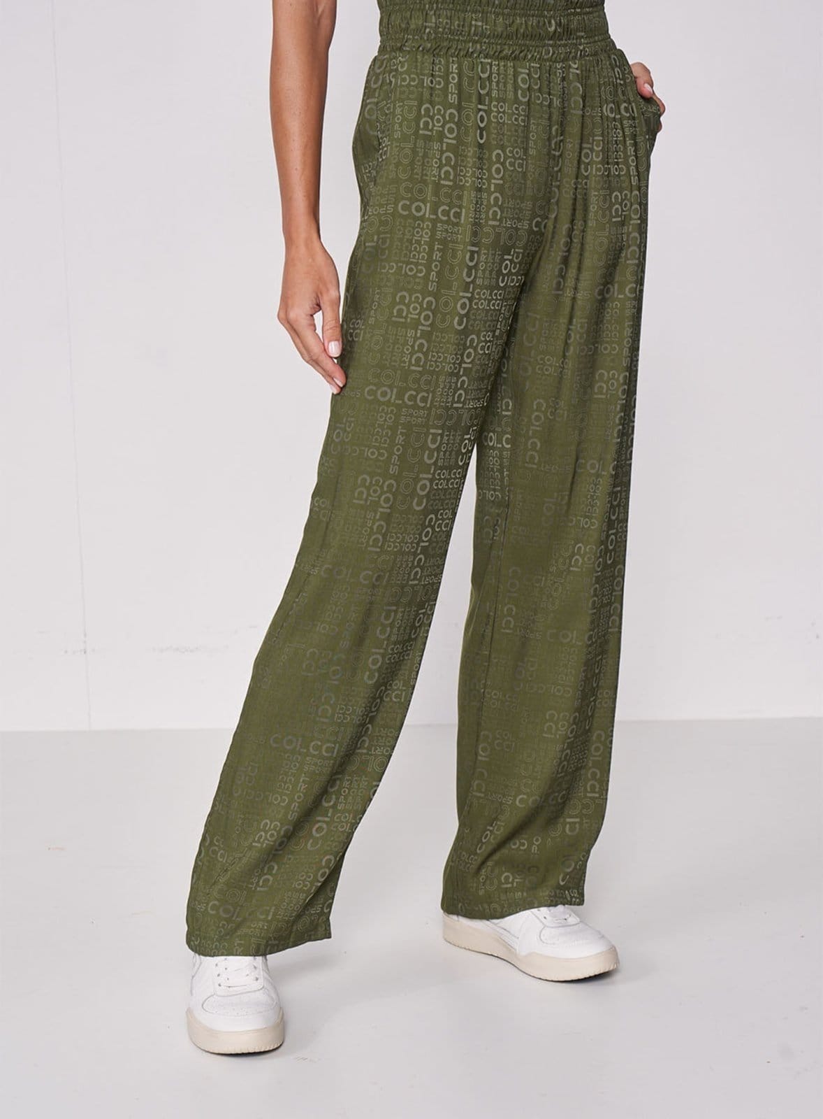 Calça Estampada Com Elástico Colcci Sport