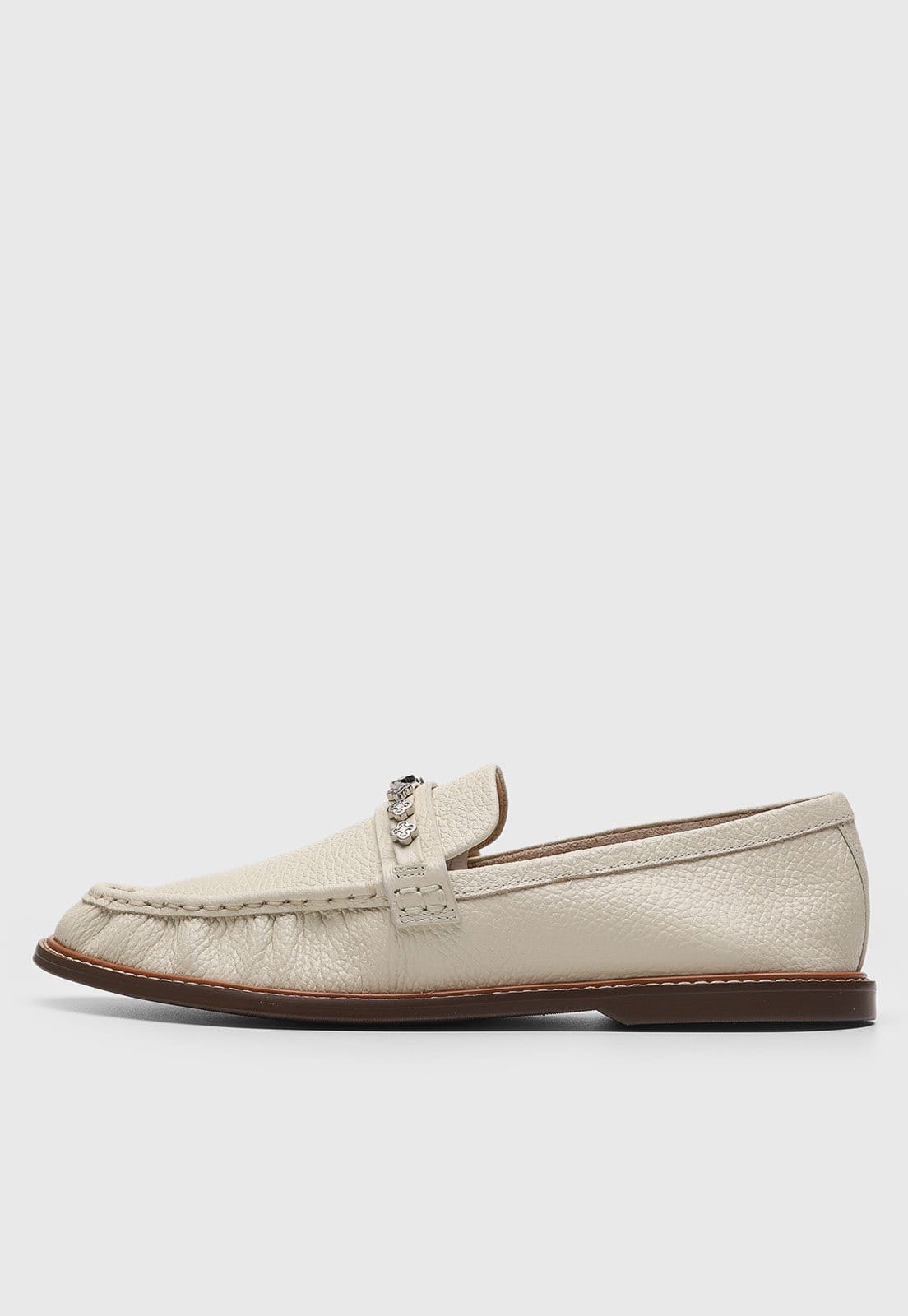 Mocassim Feminino Capodarte Texturizado Off-White