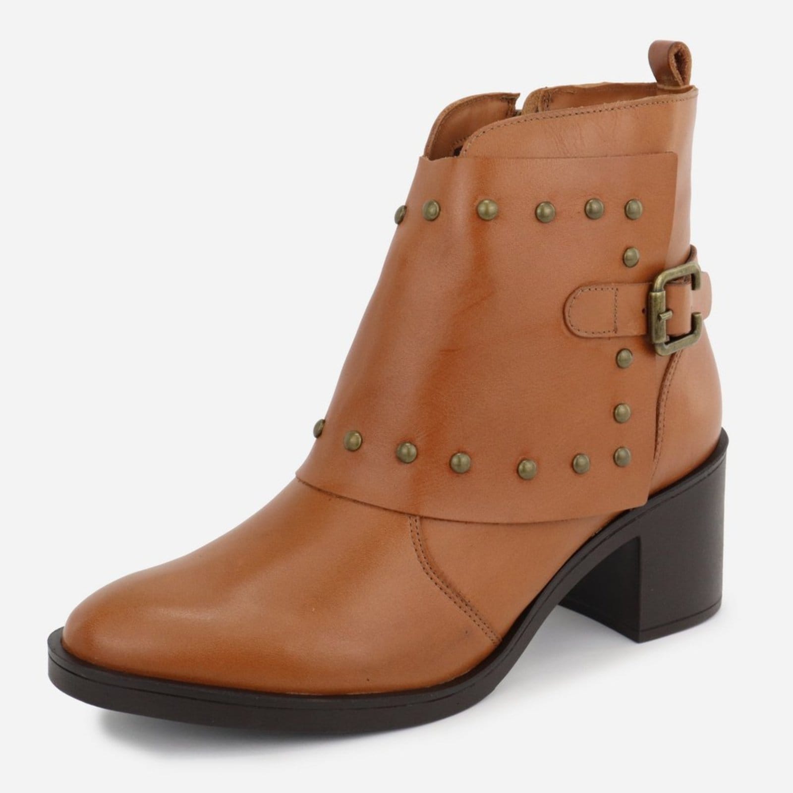 Bota Maria Paua Store Feminina Couro Cano Curto Estilo Urbano Salto Grosso