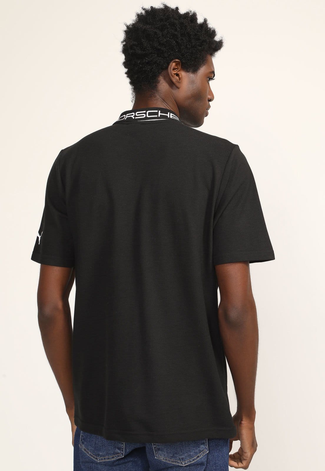 Vista 2 Camisa Polo Puma Reta Porsche Preta Puma preto