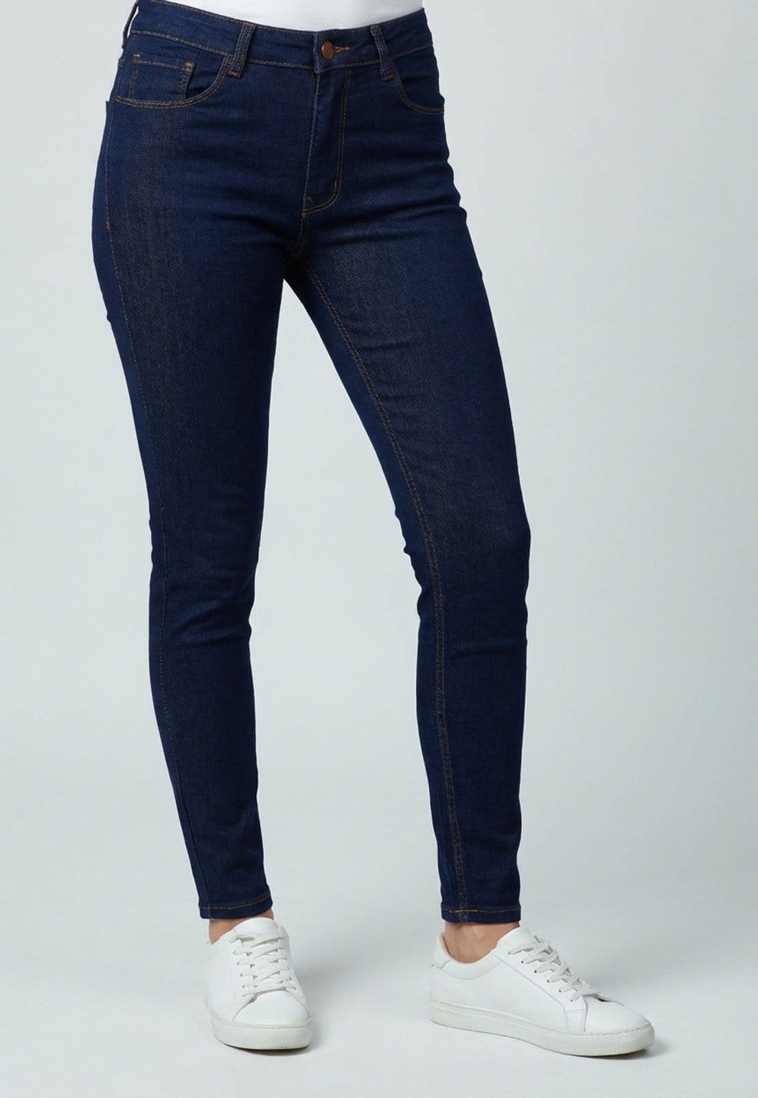 Calça Jeans Feminina Lez a Lez Skinny Cintura Média Azul Escura