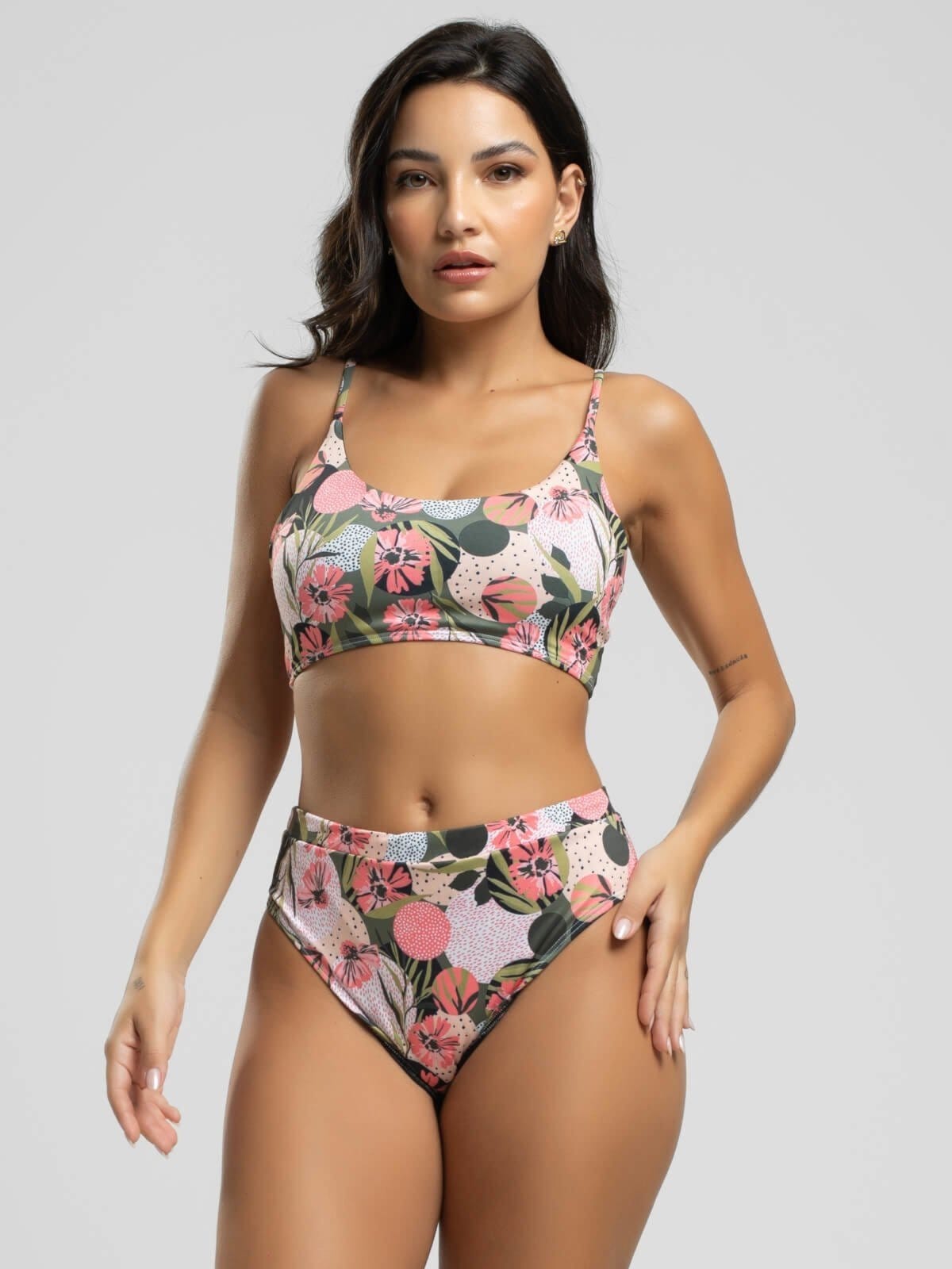 Biquini Faixa Calcinha Hot Pants Proteção Uv 50+ Vicbela Rosa