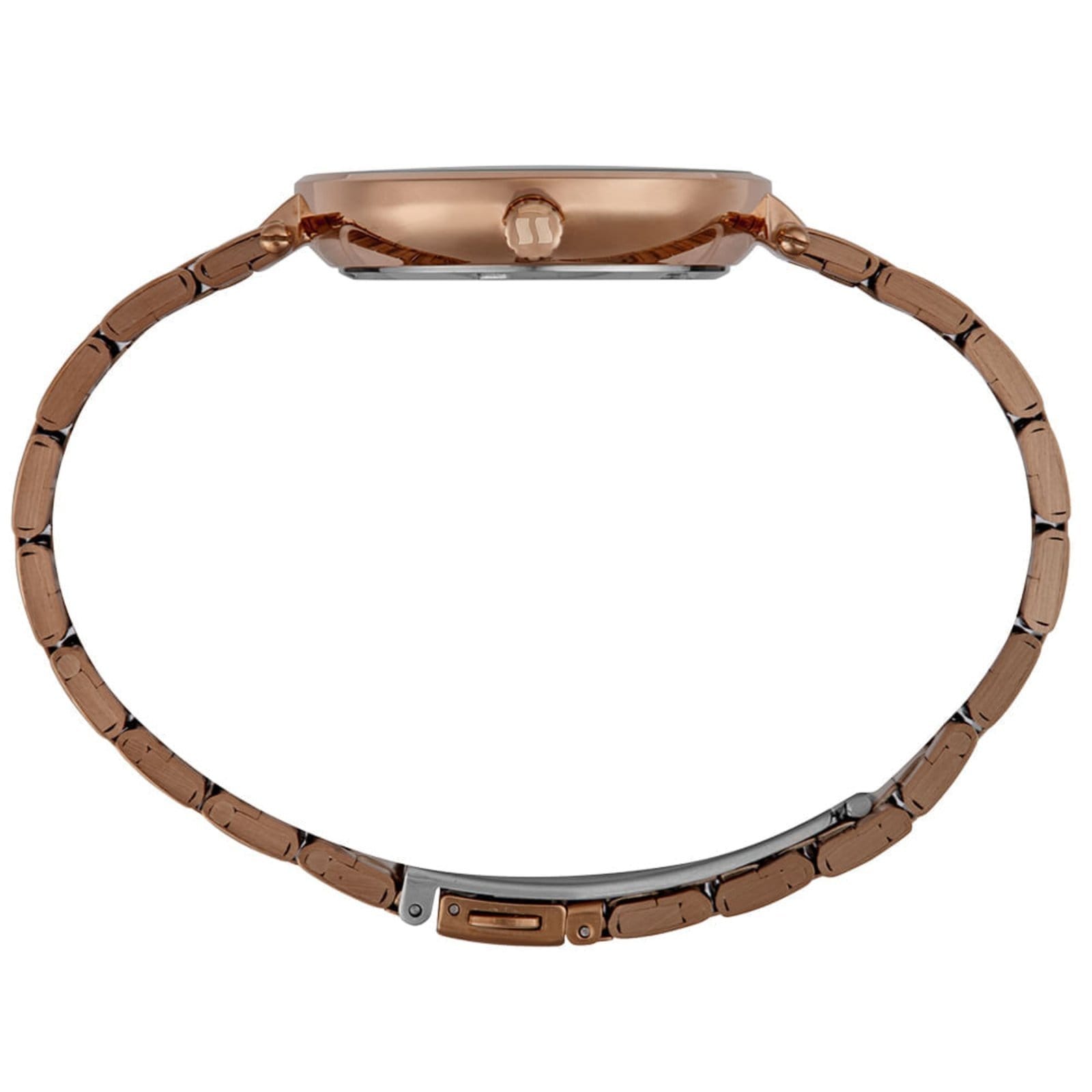 Vista 2 Relógio Feminino Analógico Cristais Visor Amplo Marron Seculus rosa marron