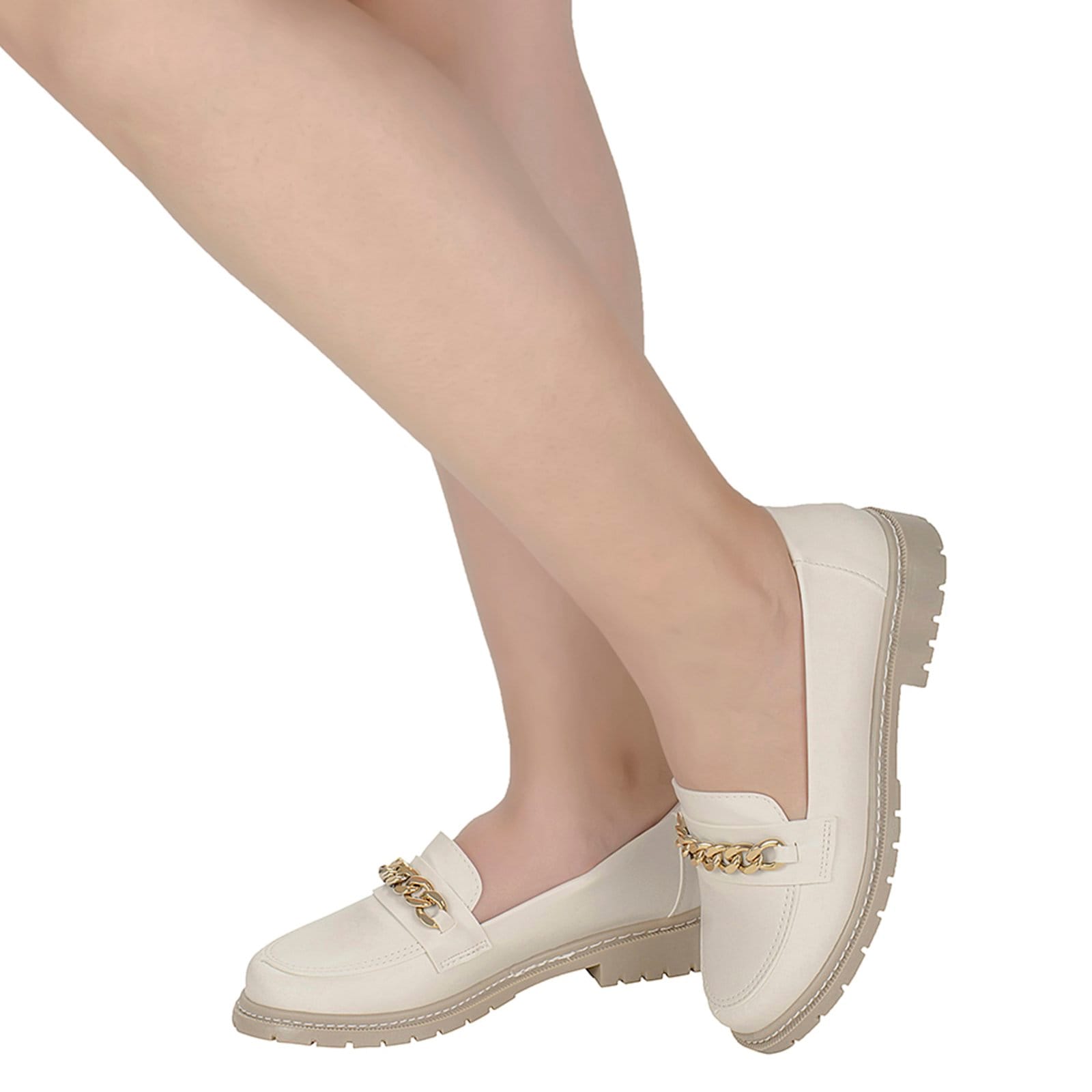 Mocassim Feminino Baixo Oxford Plataforma Blogueira Off White - 2