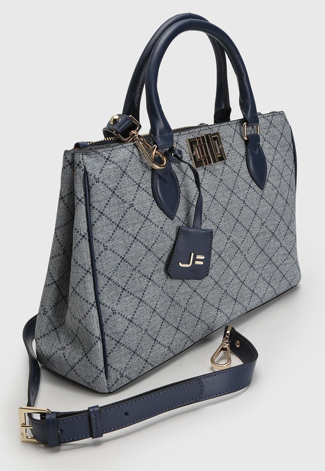 Bolsa Tiracolo Feminina Jorge Bischoff Alça Dupla Geométrica - 2