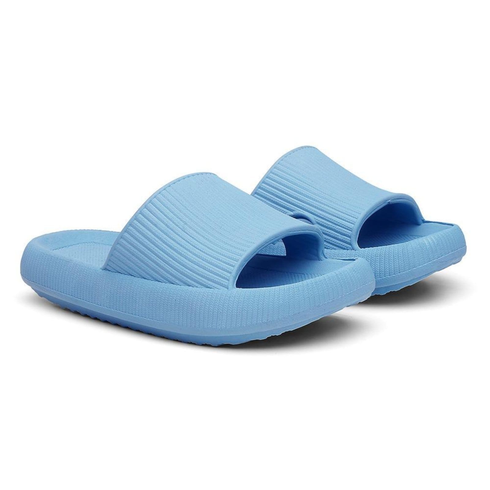 Vista 2 Chinelo Feminino Nuvem Ortopédico Slide Confortavel Claro Lavini Shoes azul