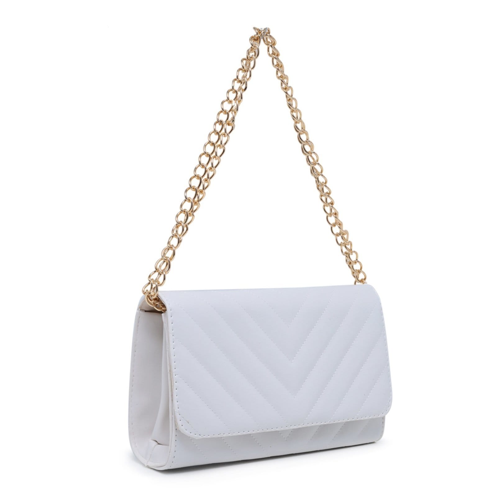 Vista 2 Kit Bolsa Clutch Matelasse Carteira Branca CARMELO SHOES branco