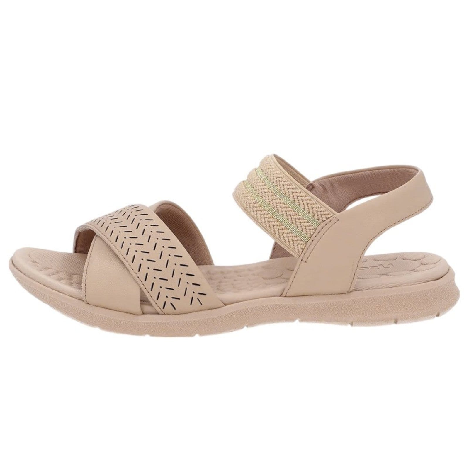 Vista 2 Sandália Rasteira Usaflex Couro Feminina Usaflex bege