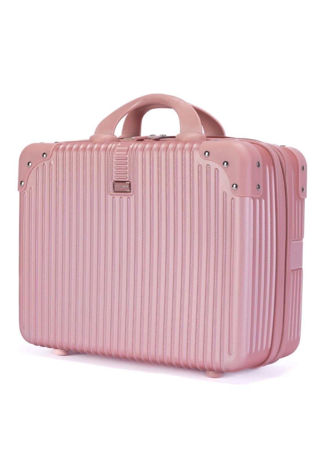 Vista 2 Frasqueira De Bordo Centurion Mão Rígida Em Fibra Abs Espaçosa Rígida Viagem Reforçada Centurion rosa