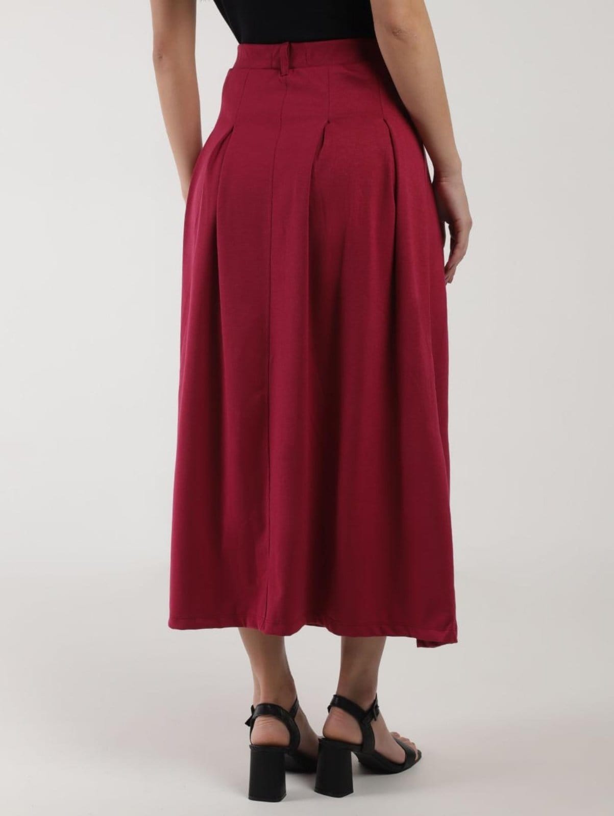 Vista 2 Saia Midi Autentique Feminina BORDO Autentique vermelho