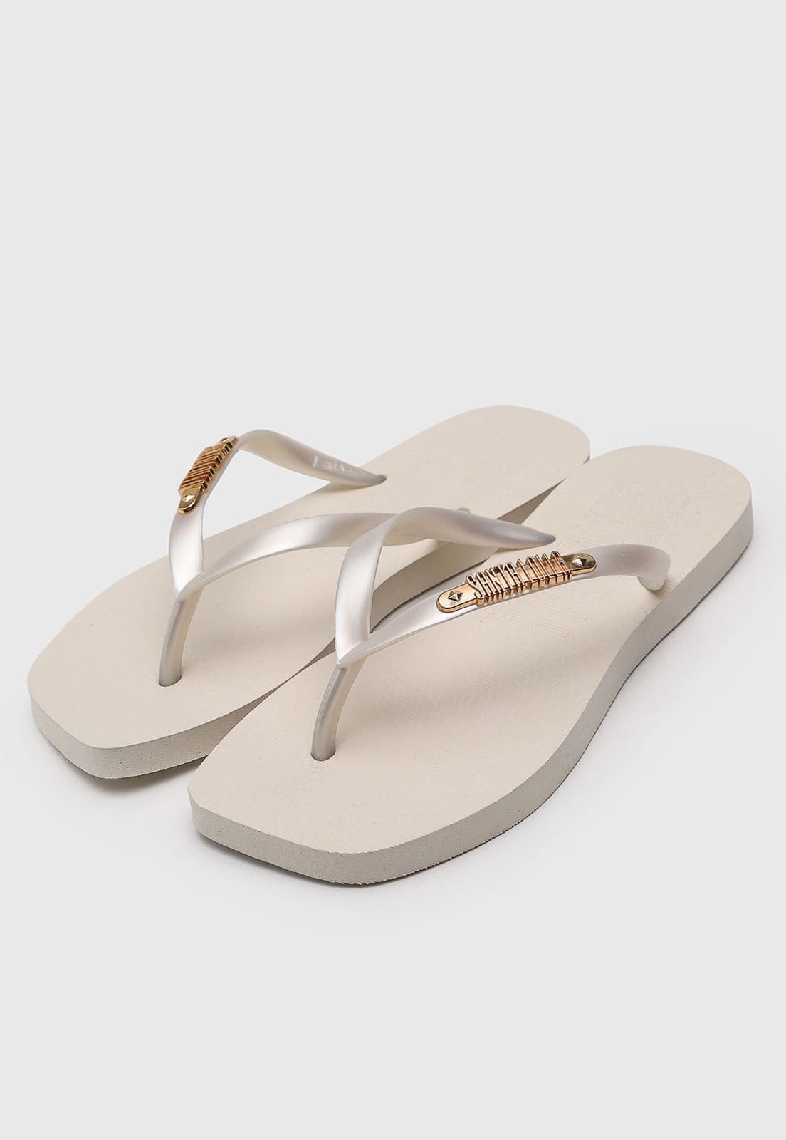 Vista 2 Chinelo Feminino Santa Lolla Dedo Off-White Santa Lolla off-white white