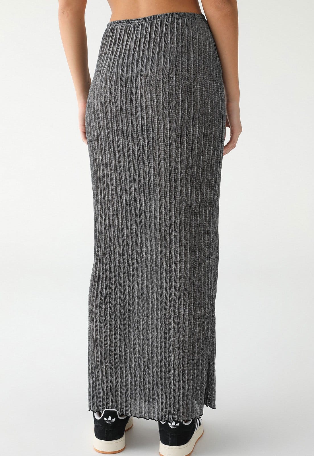 Vista 2 Saia TOPSHOP Longa Texturizada Grafite Topshop cinza