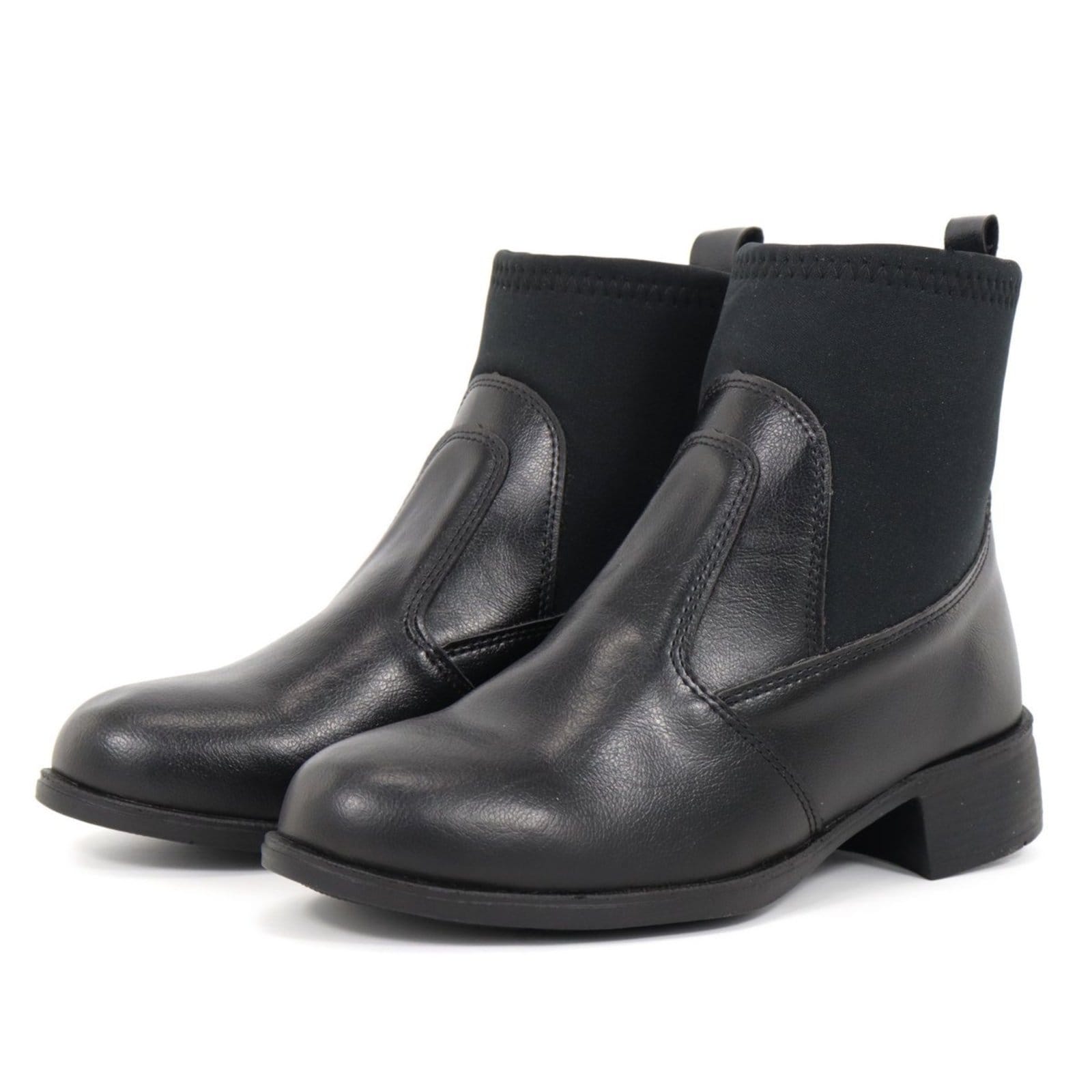 Bota Cano Curto Feminina Casual com Elastico Urbana Confortável Preta