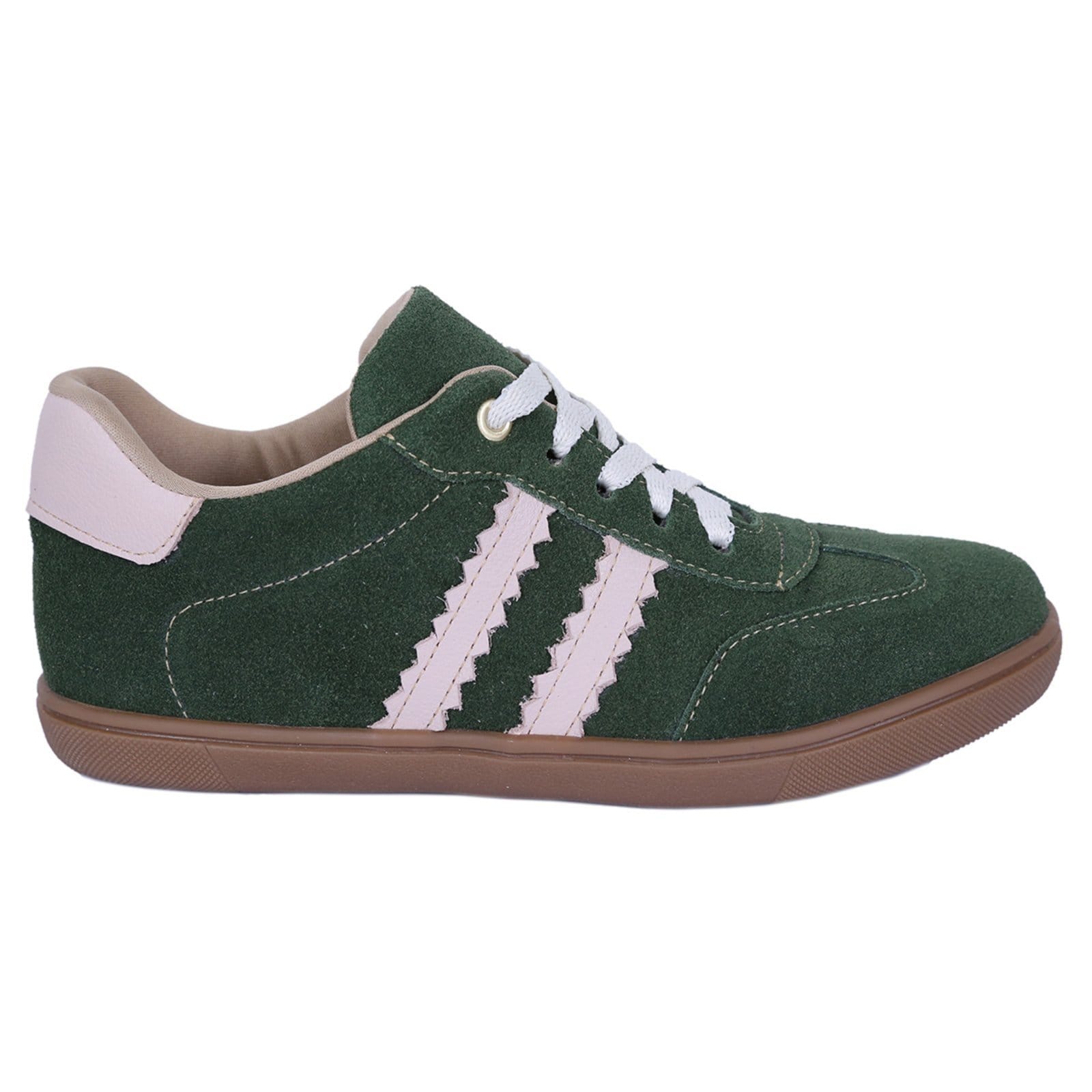 Vista principal Tênis Feminino de couro com listra Cor Moda ROMEU E JULIETA SHOES verde