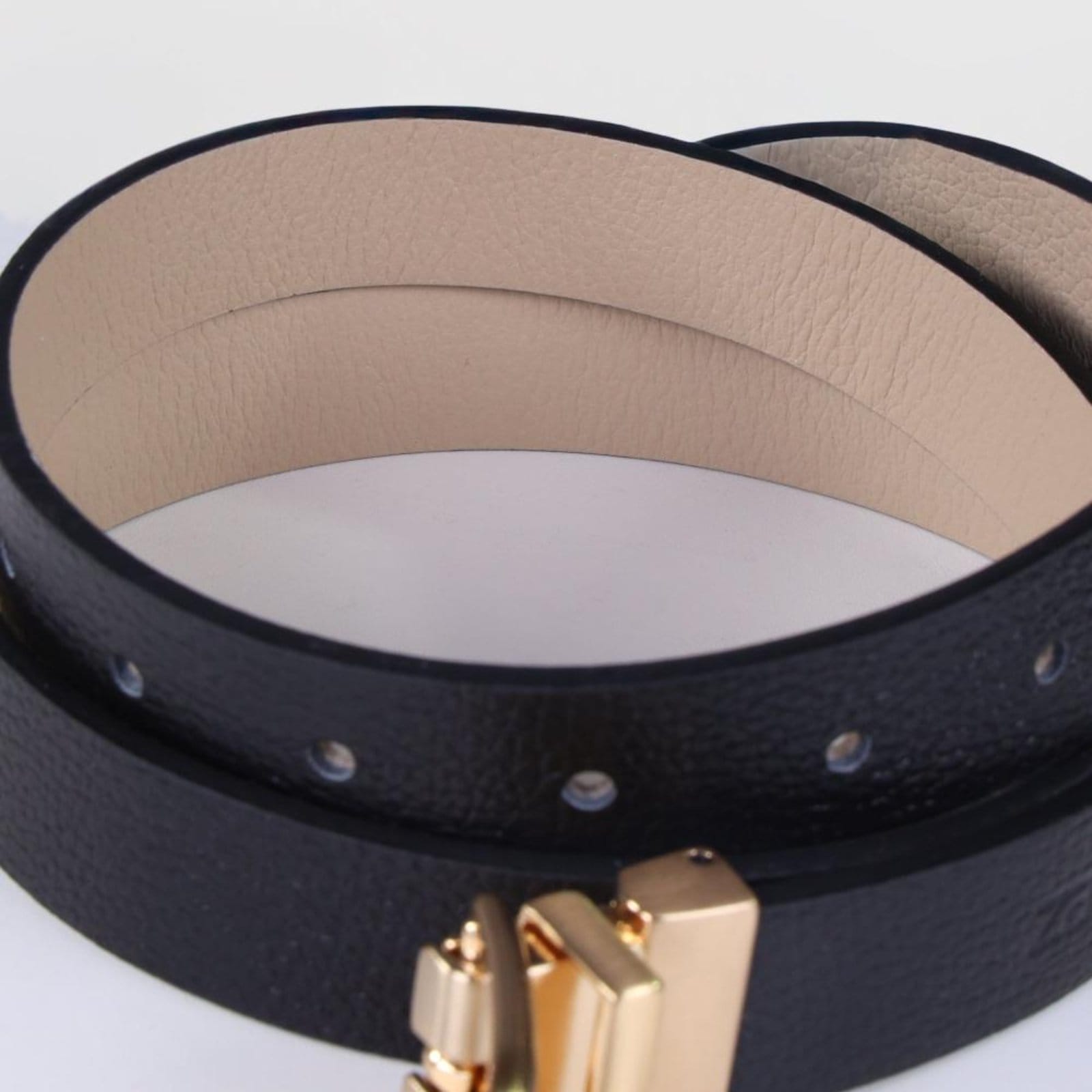 Vista 2 Cinto Feminino Zariff 935. Preto/Bege Zariff incolor