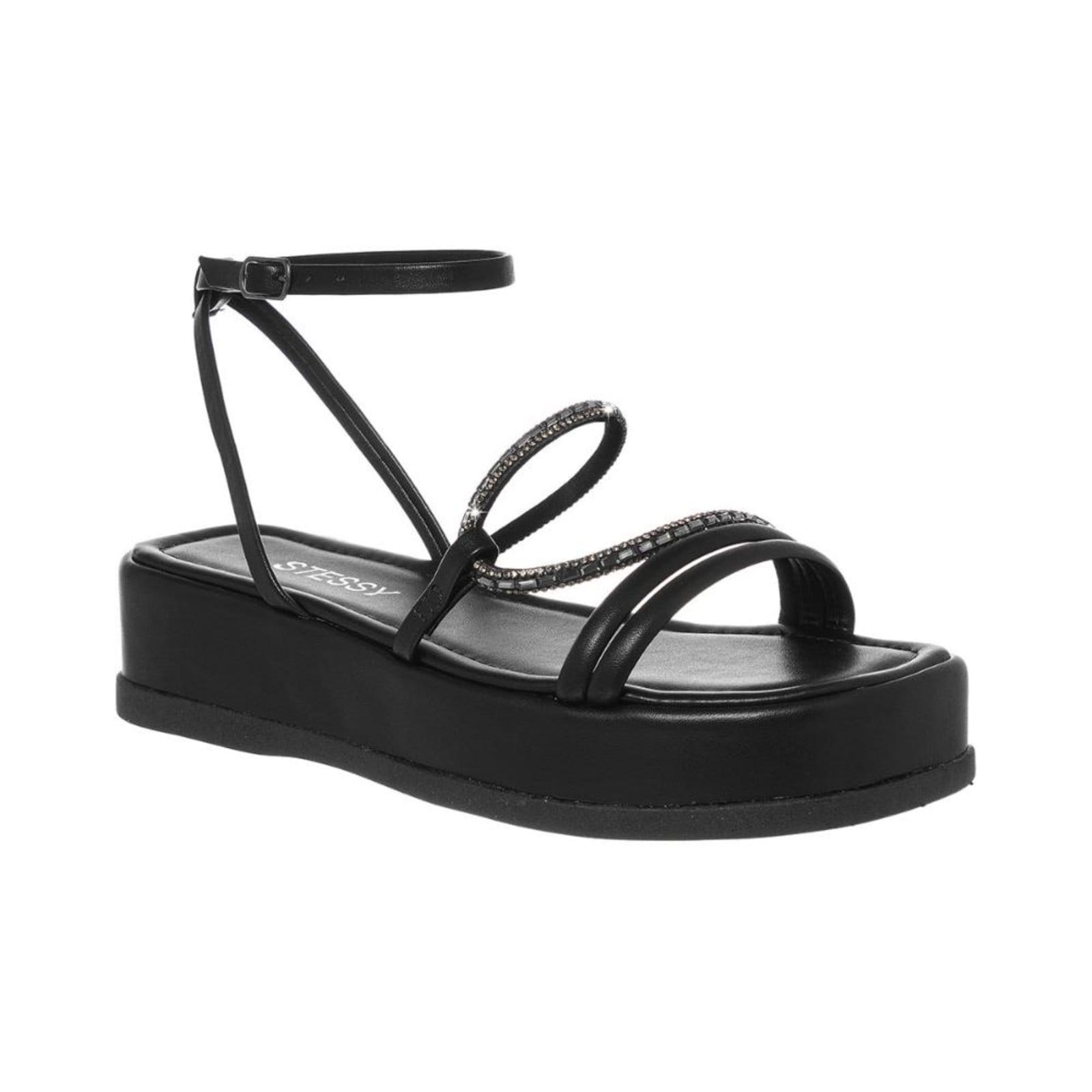 Sandália Plataforma Papete Flatform Feminina Brilho Strass