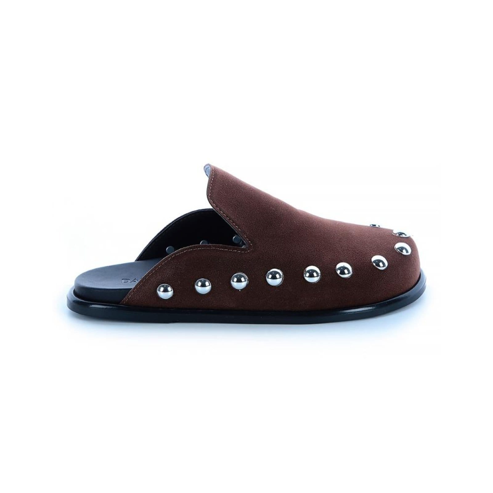 Clog Mule Rebeca Camurça com Aplicações