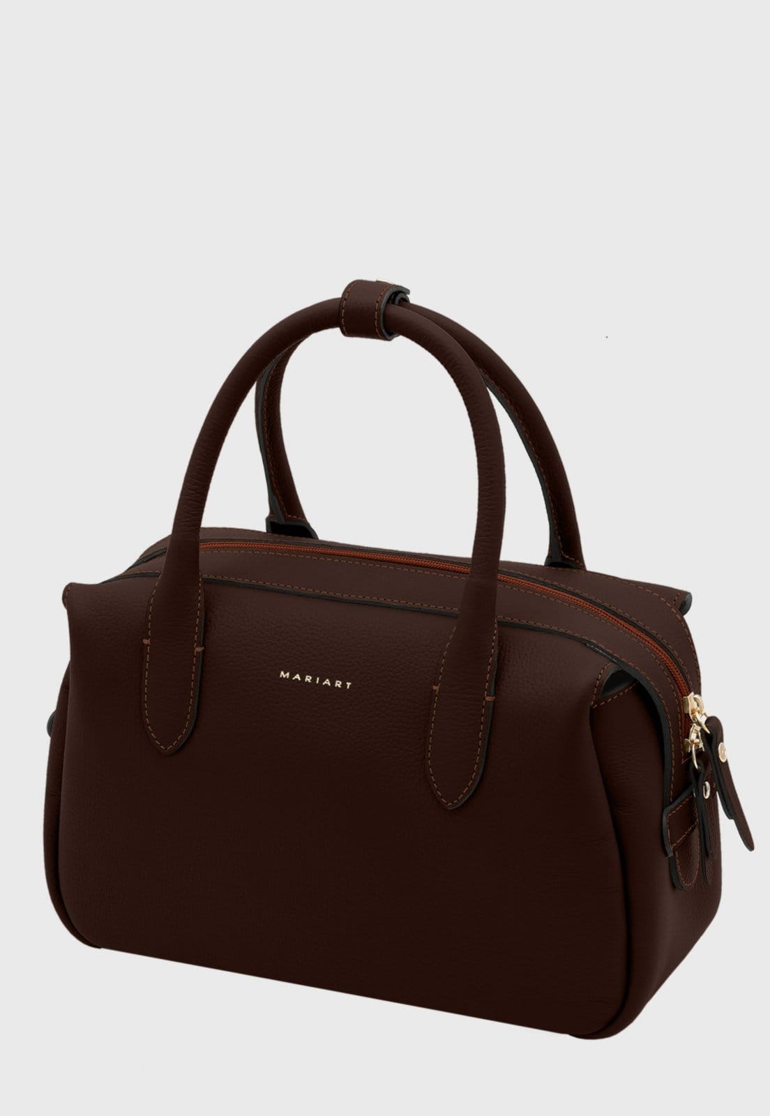 Bolsa Bowling Couro Mariart Jambuzinha Chocolate