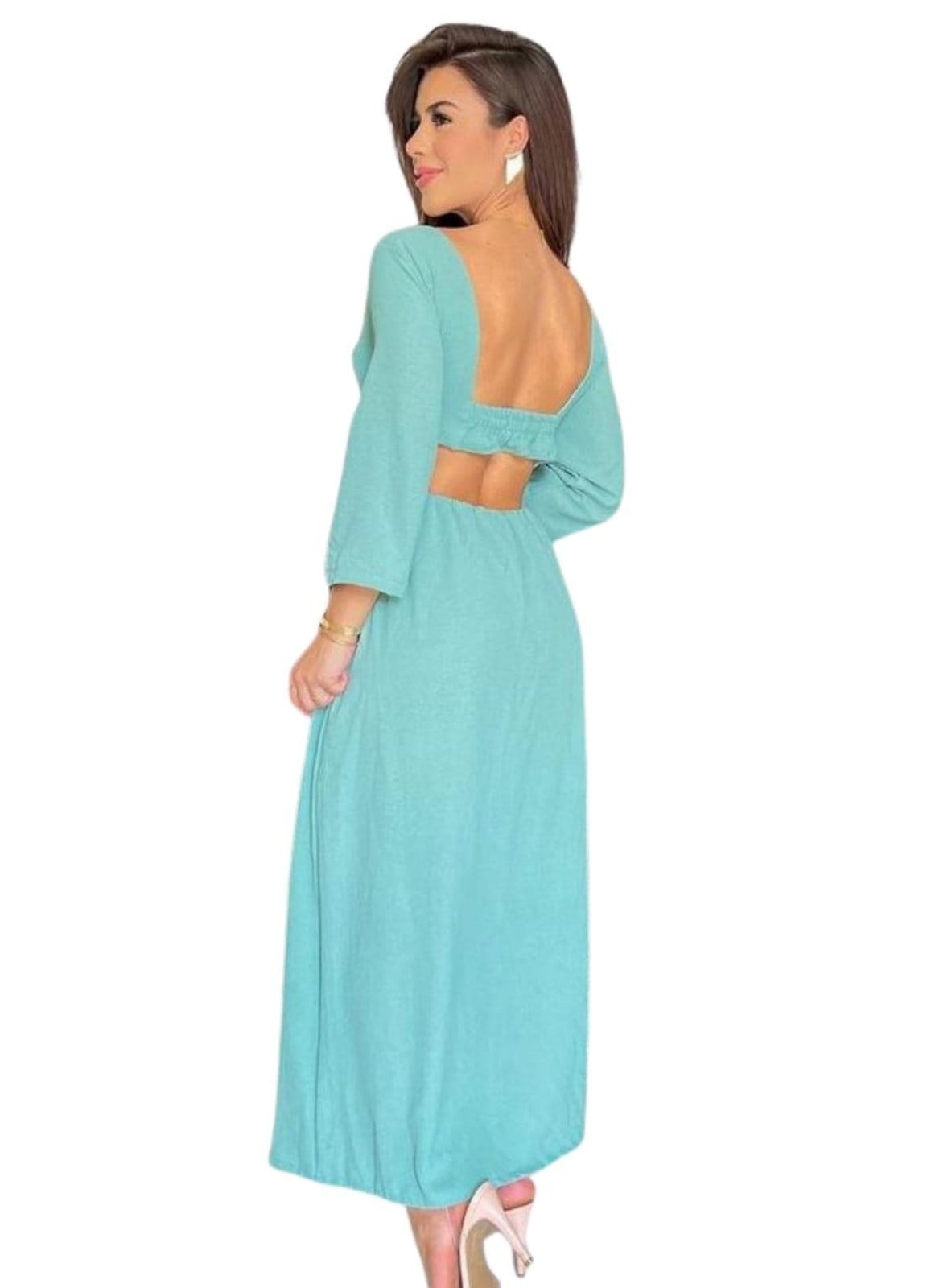 Vestido Chanty Midi Manga 3/4 Viscose