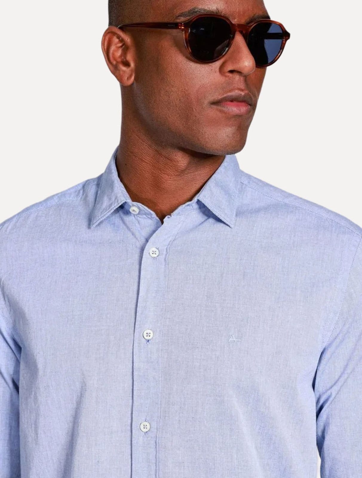 Vista 2 Camisa Aramis Masculina Slim Algodão Willis Mescla Aramis azul