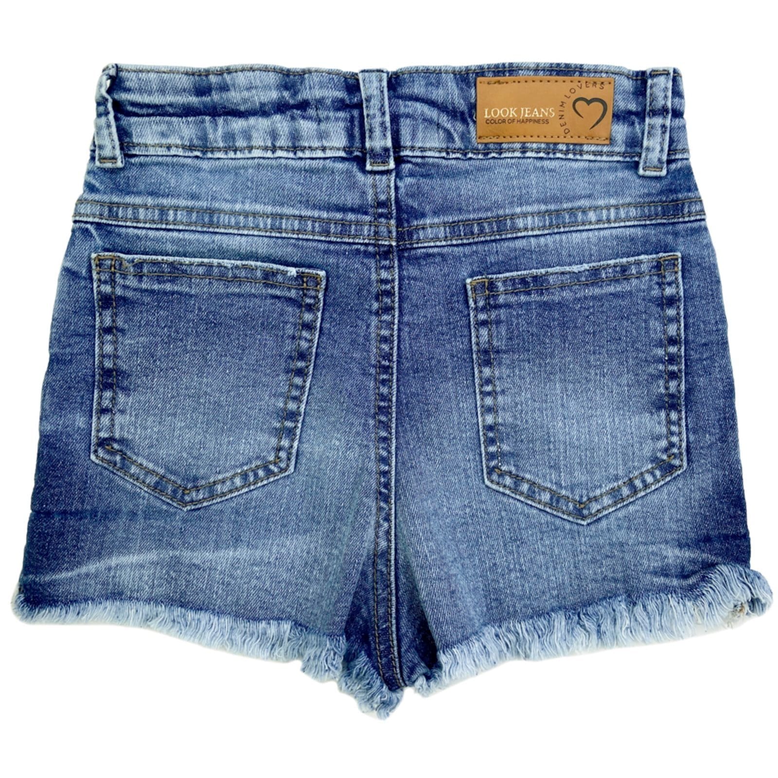 Vista 2 Infantil - Shorts Juvenil Look Jeans c/ Tachas Jeans Look Jeans azul