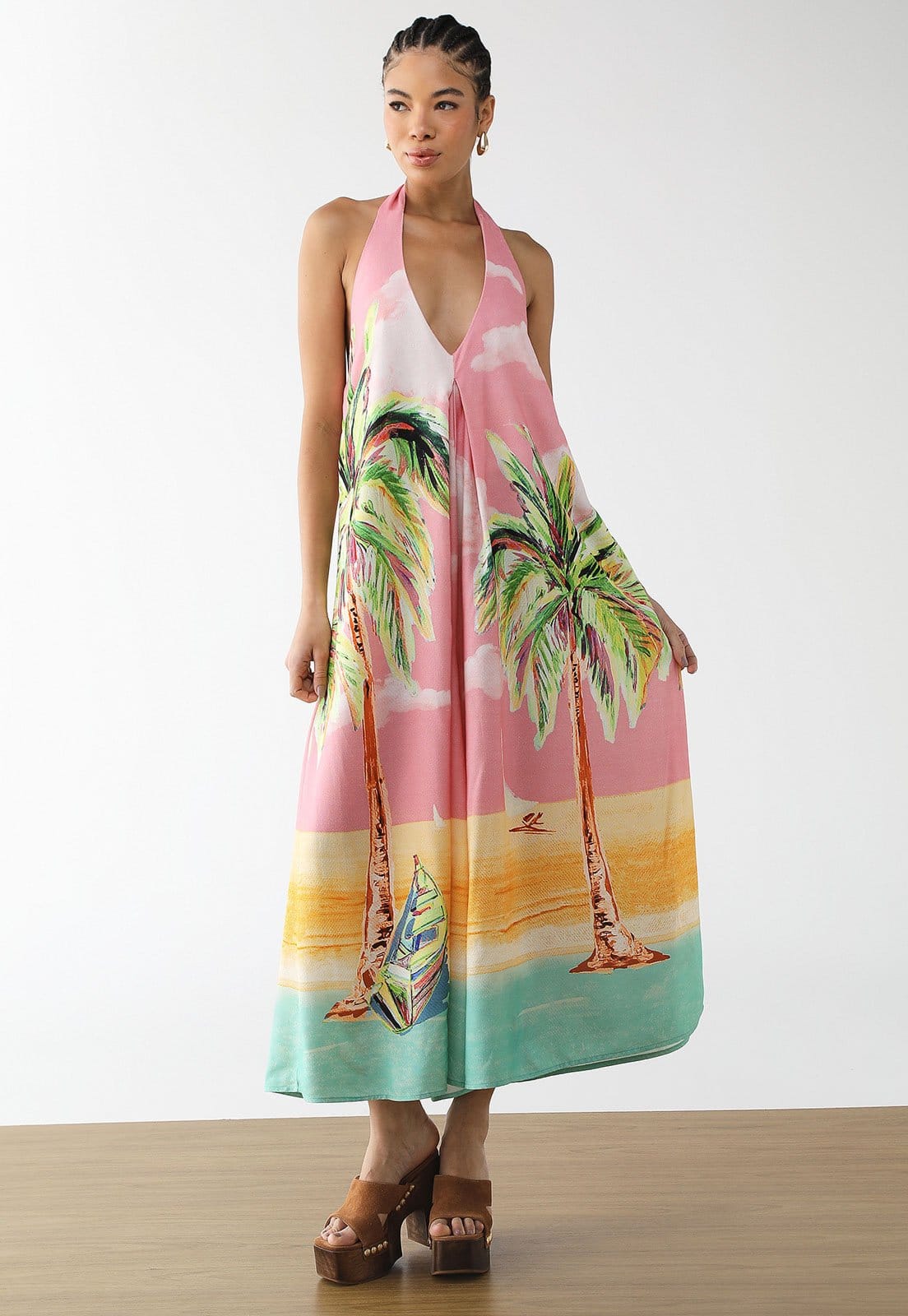 Macacão Feminino FARM Estampa Tropical Frente Única