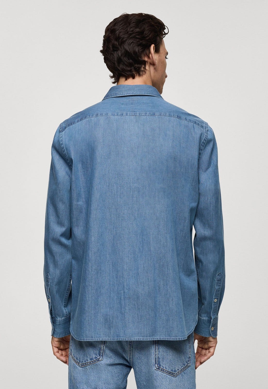 Vista 2 Camisa Jeans Mango Reta Austin Mango azul