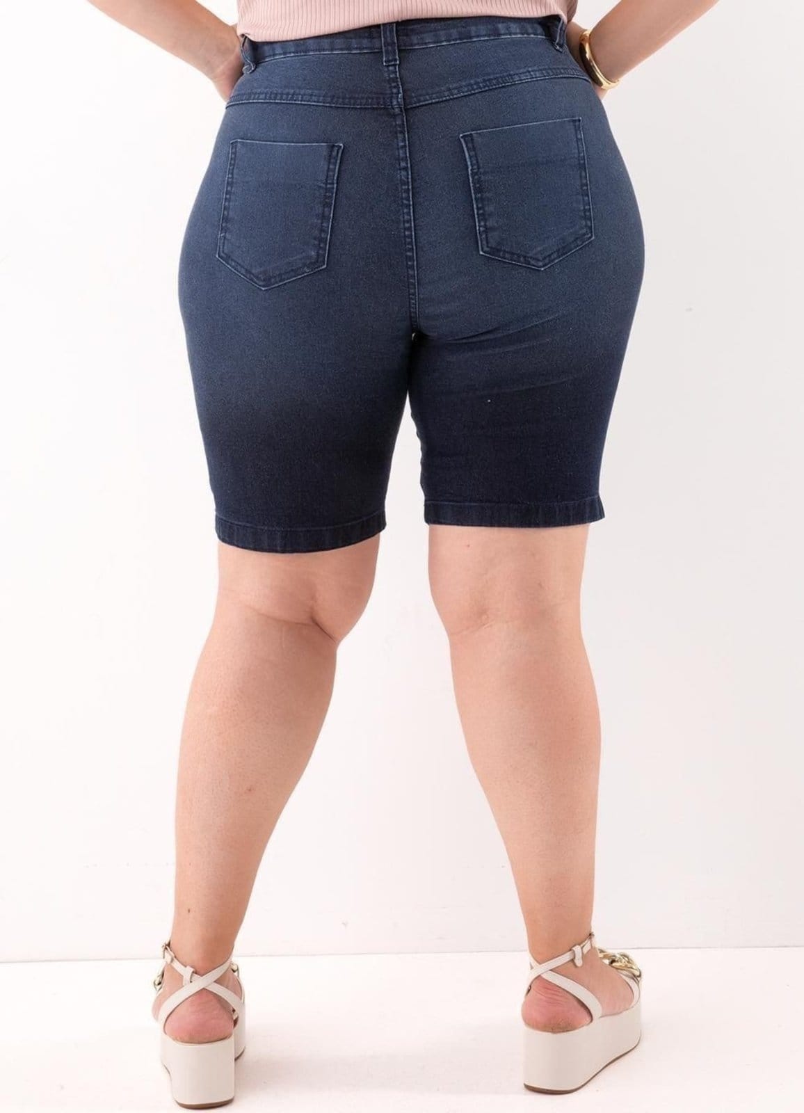 Vista 2 Bermuda Com Elastano Jeans Escuro Marguerite azul