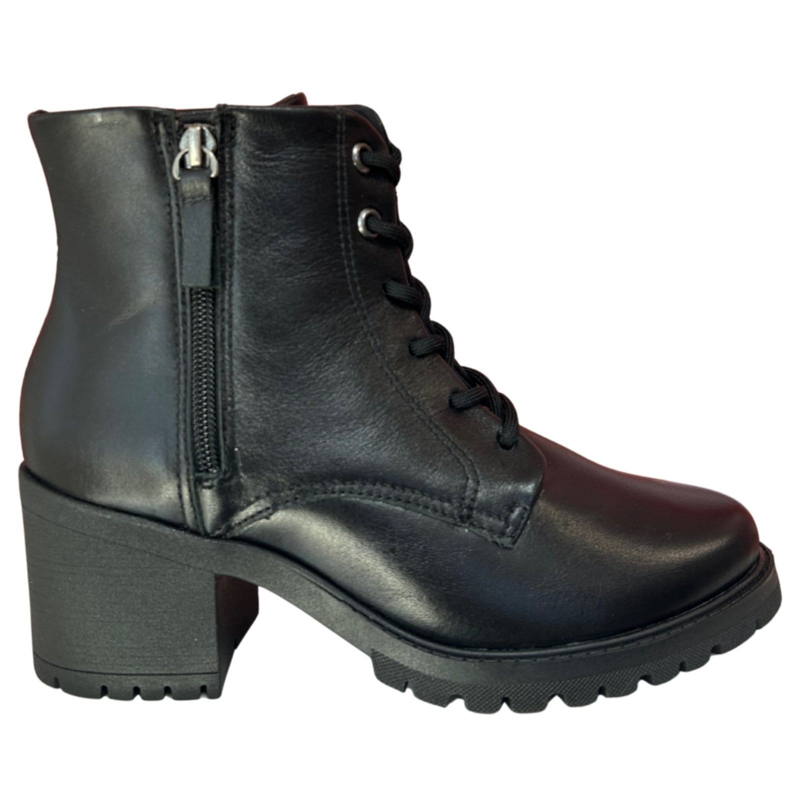 Vista 2 Bota Feminina Coturno Couro Comfortflex 2477303-2 Comfortflex preto