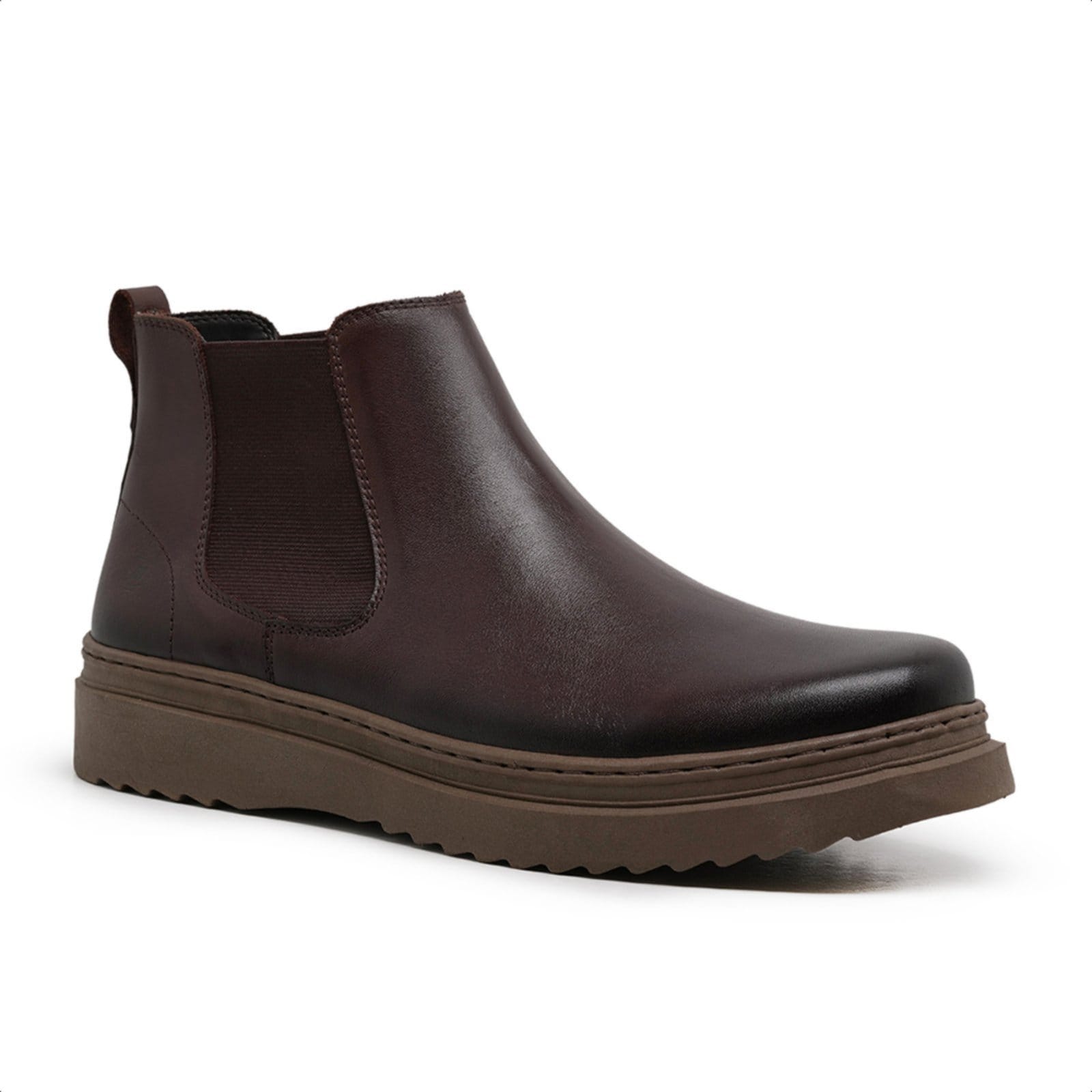 Vista principal Bota Chelsea Casual Masculina Malbork Couro Mogno 2505_21M Malbork marrom