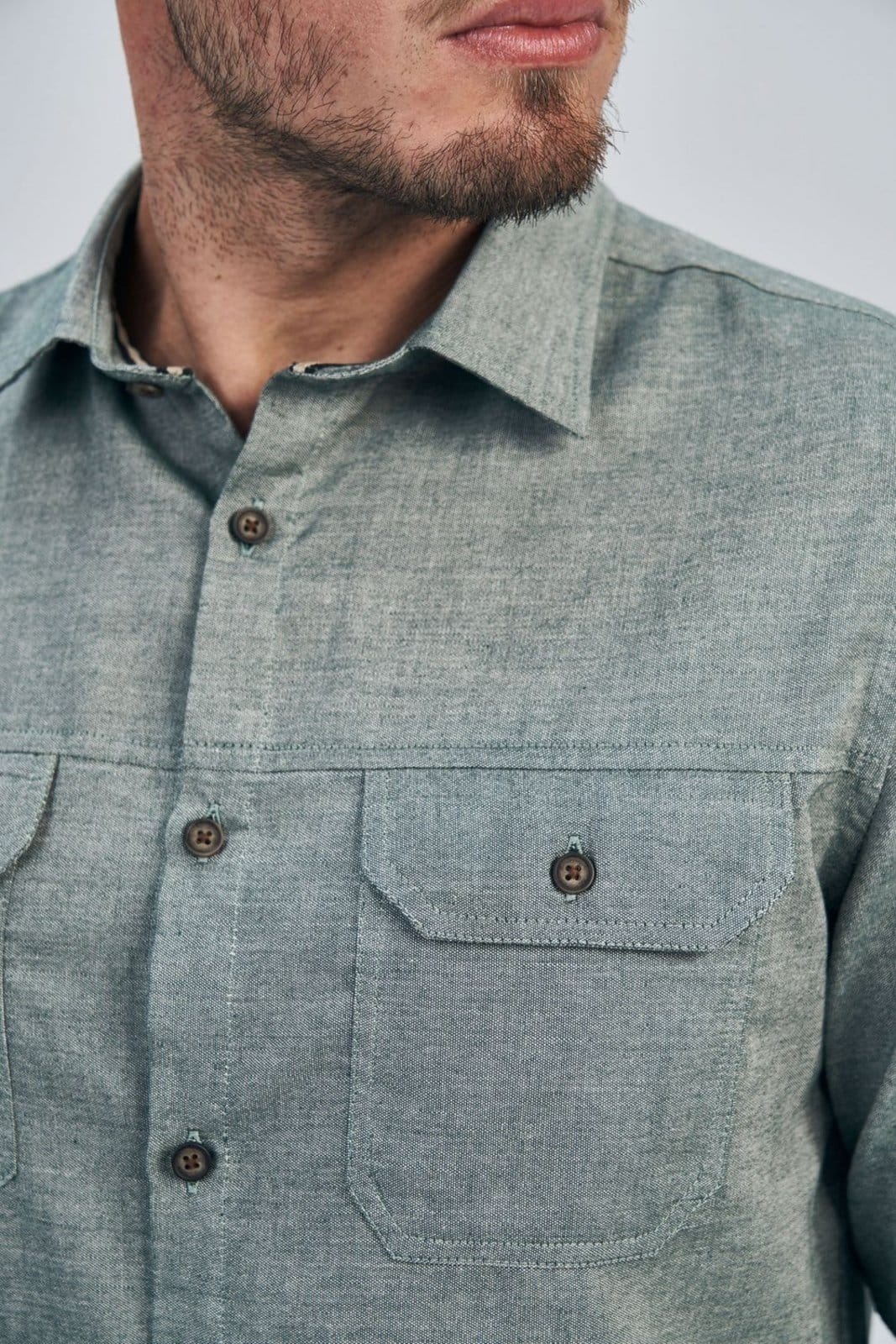 Vista 2 Camisa Nature Soft Masculina Acostamento ACOSTAMENTO MASCULINO verde