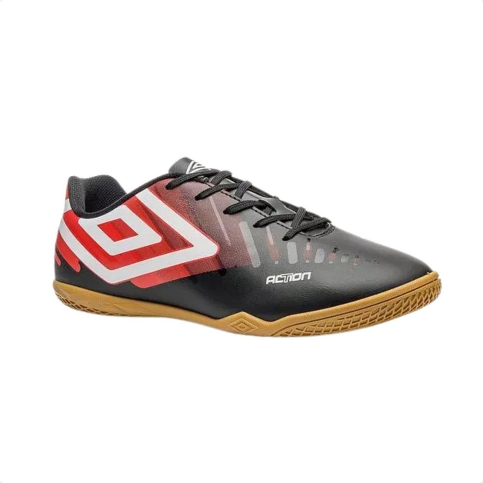 Vista 2 Chuteira Indoor Masculino Umbro Action E Vermelho Umbro preto