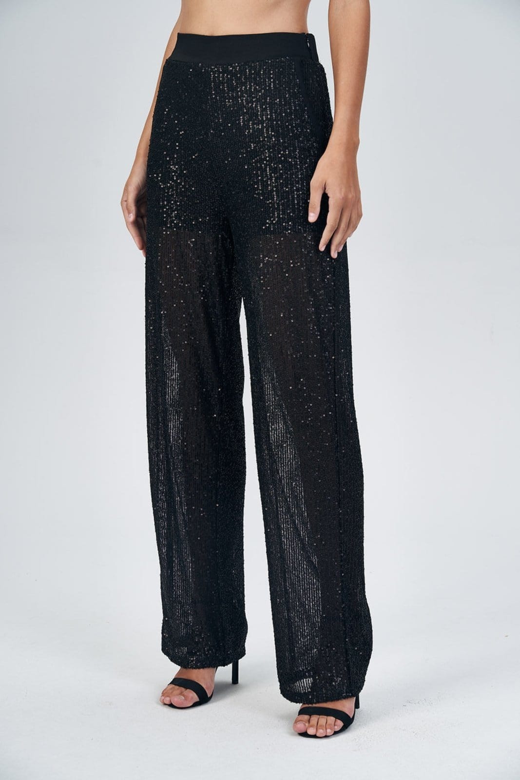 Calça Paetê Reta Feminina Acostamento