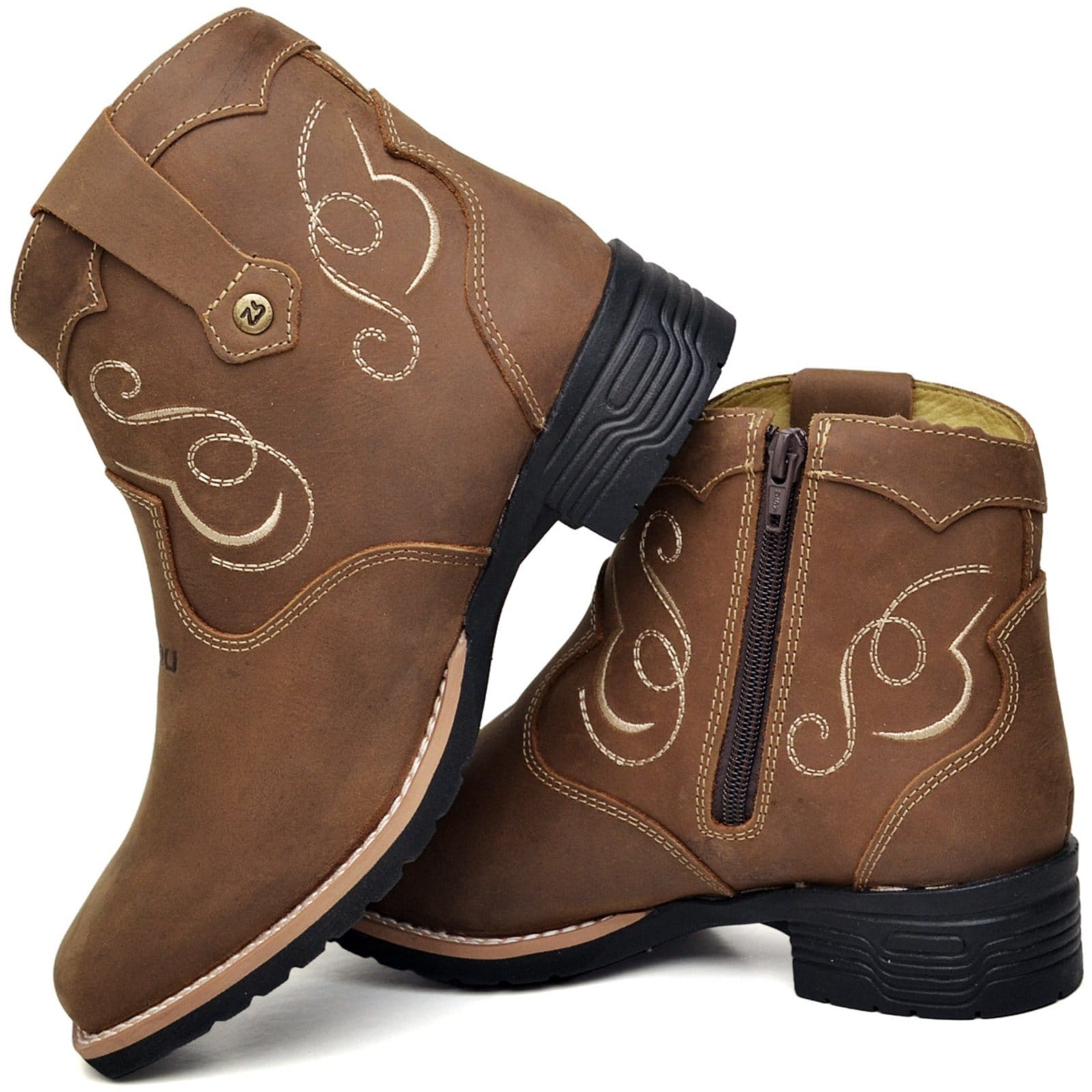 Vista 2 Bota Botina Zebu Sela Casual Original 71155 Relaxado marrom